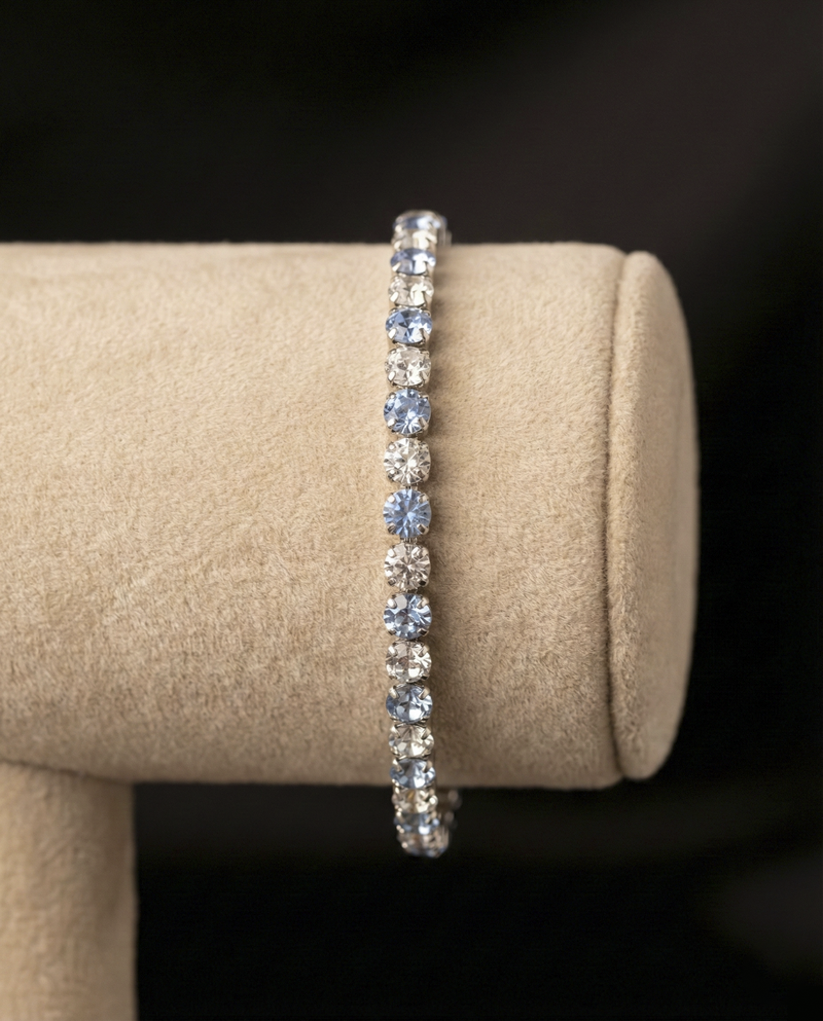 Bracciale Tennis S - ARGENTO - AZZURRO POLVERE + CRYSTAL
