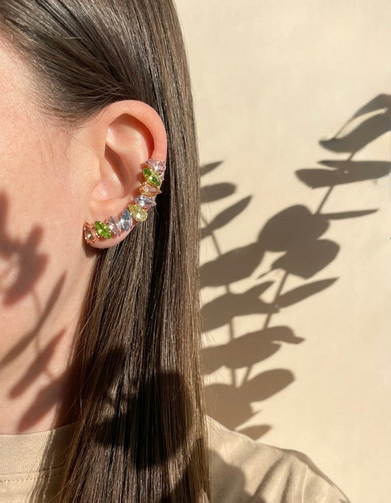 Arathena earcuff ARGENTO CRYSTAL + GOLD