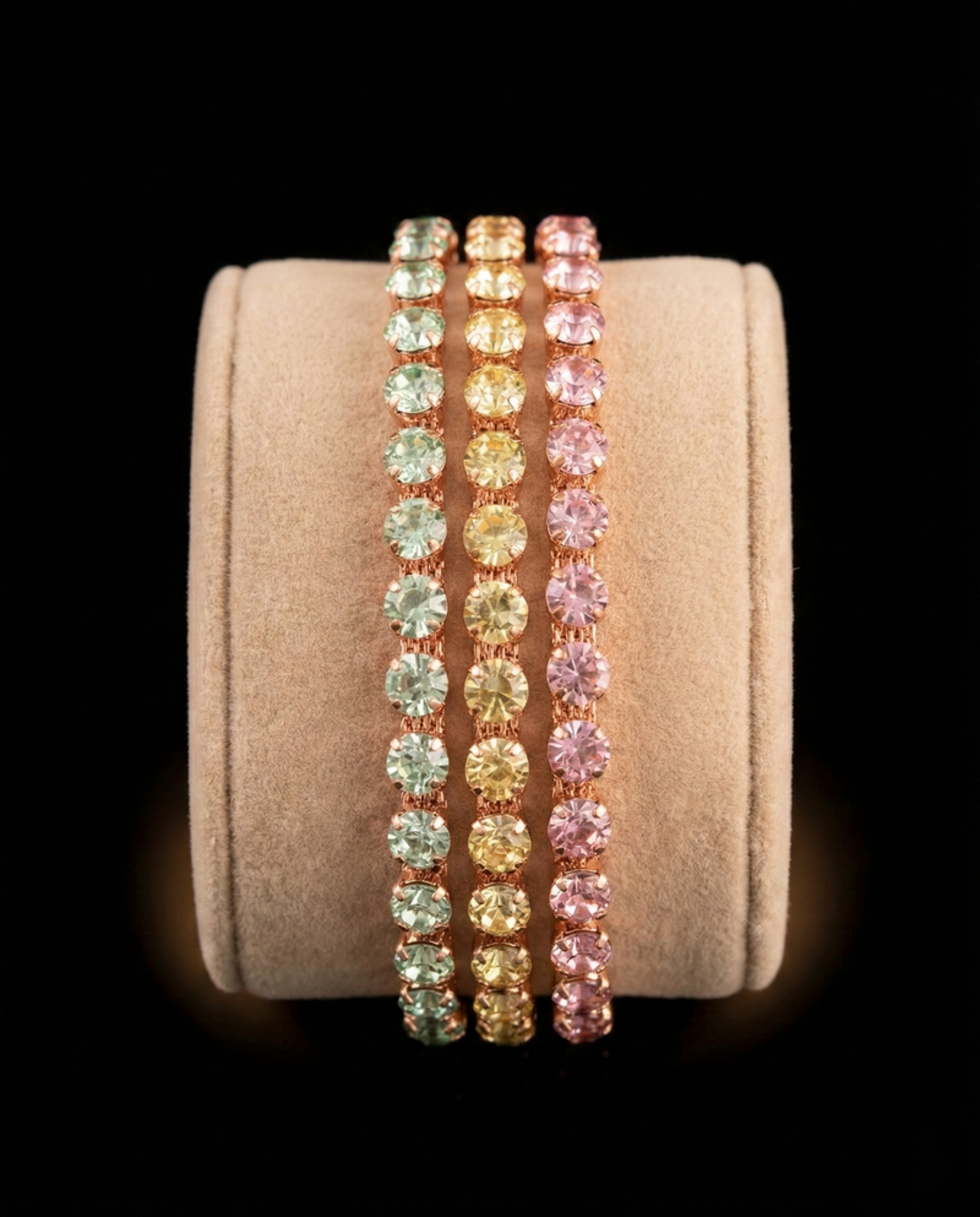 Bracciale Tennis S - Oro Rosa - CRISOLITE - GIALLO - ROSA CHIARO