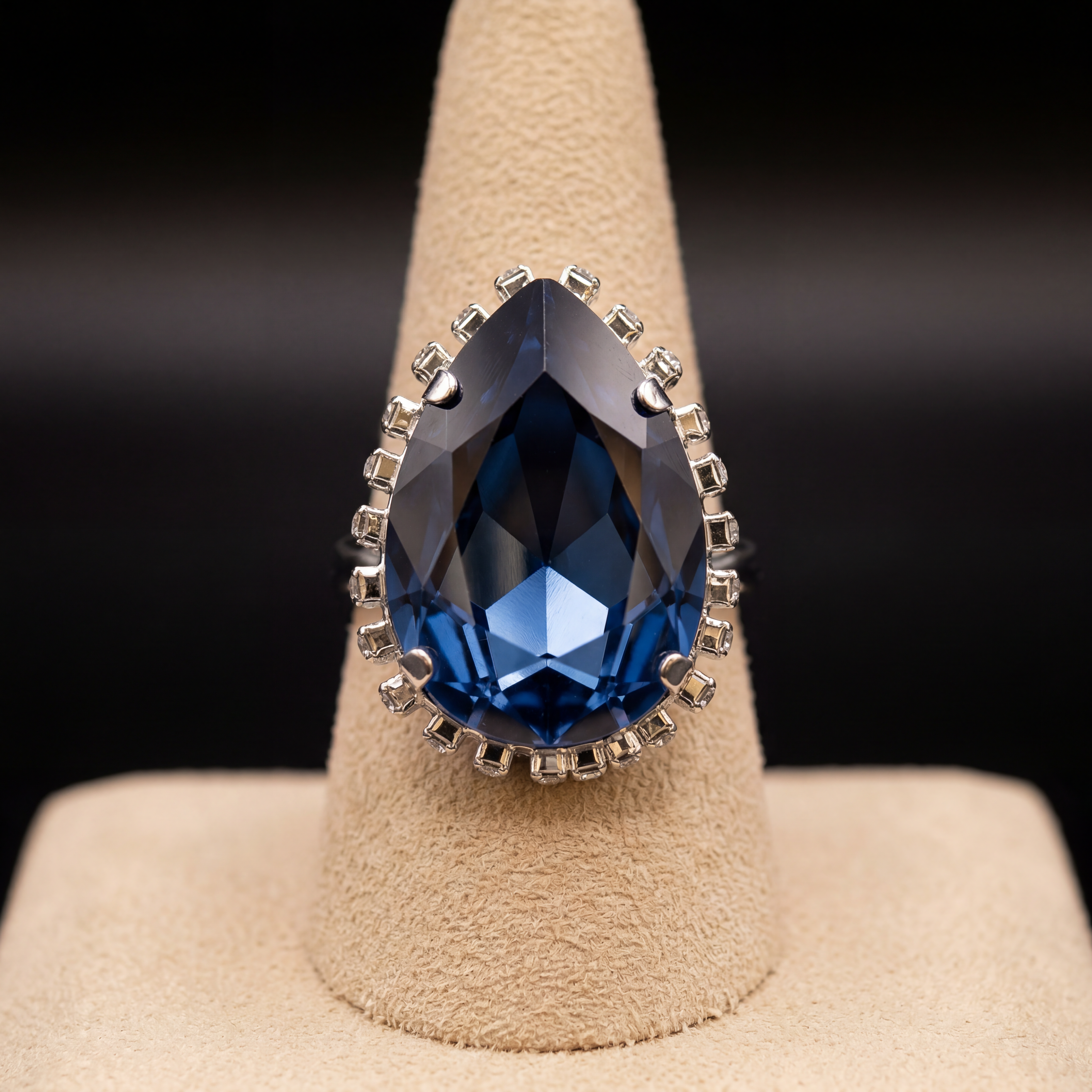 Anello Maxi goccia - Argento - Blu Montana