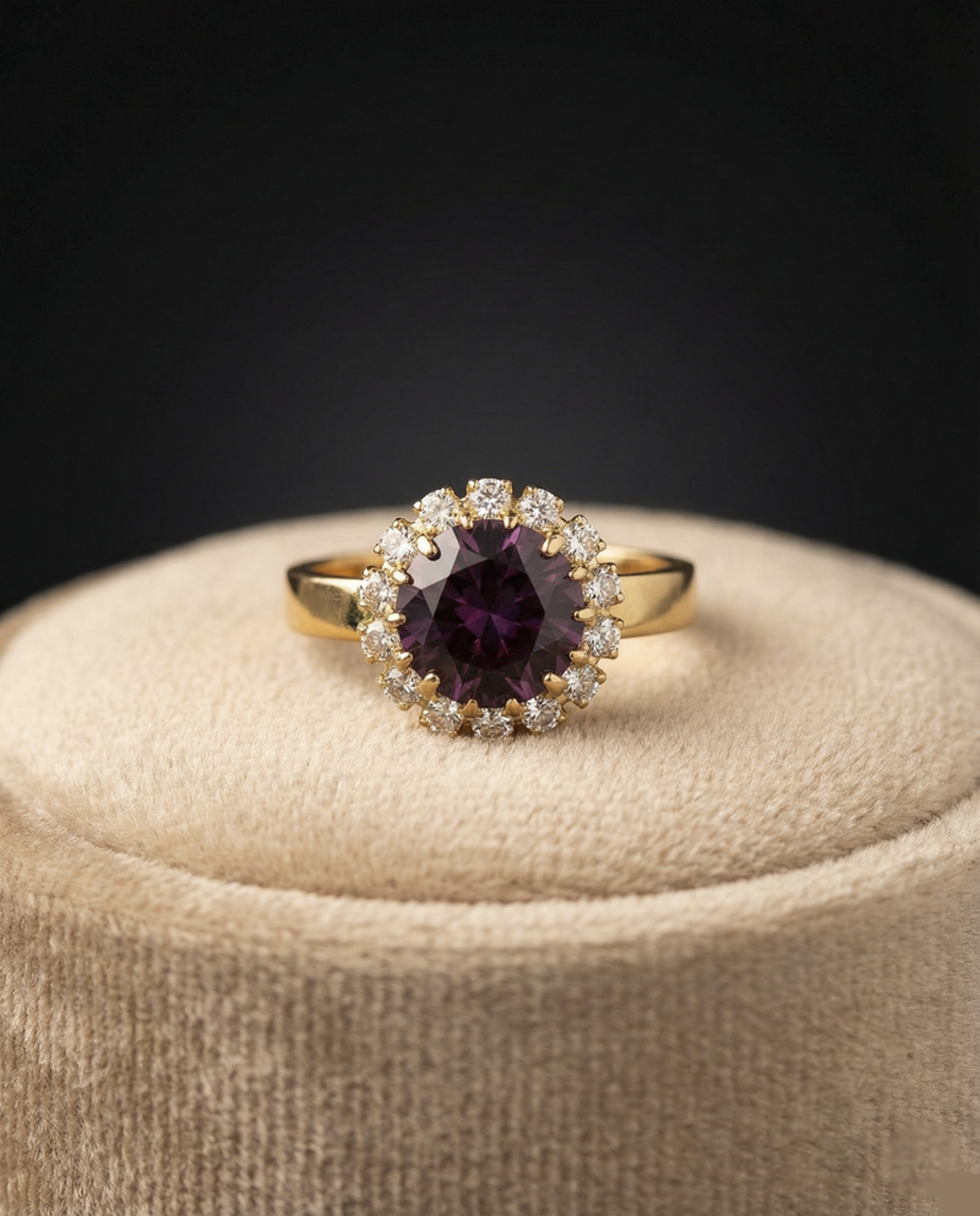 Anello corona 39 - Oro Giallo - AMETISTA