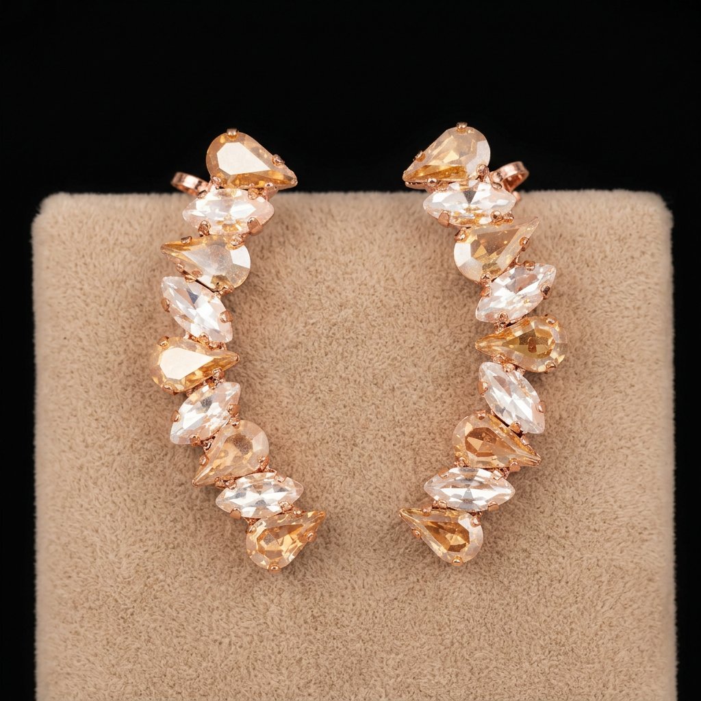 Arathena earcuff ORO ROSA CRYSTAL + GOLD