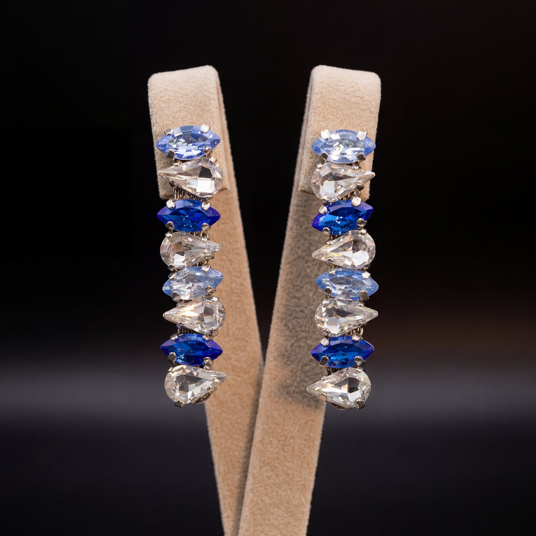 Arathena orecchini pendenti - Argento - Azzurro Polvere Crystal Zaffiro