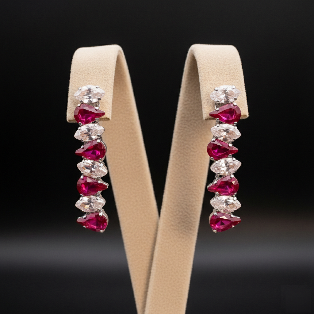 Arathena orecchini pendenti - Argento - Azzurro Polvere Crystal Zaffiro