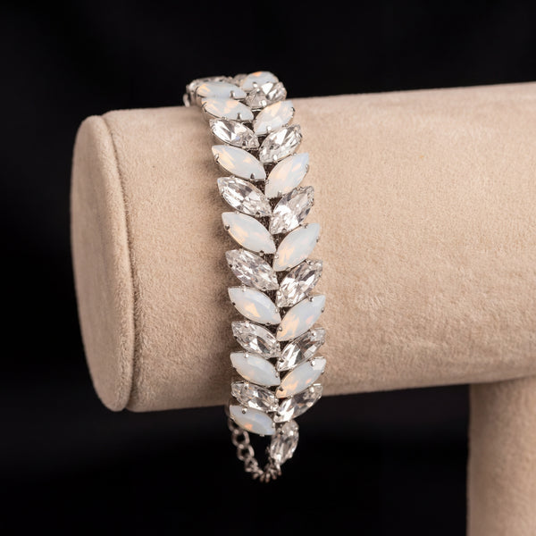 Auris bracciale - Argento - Bianco Opale Crystal