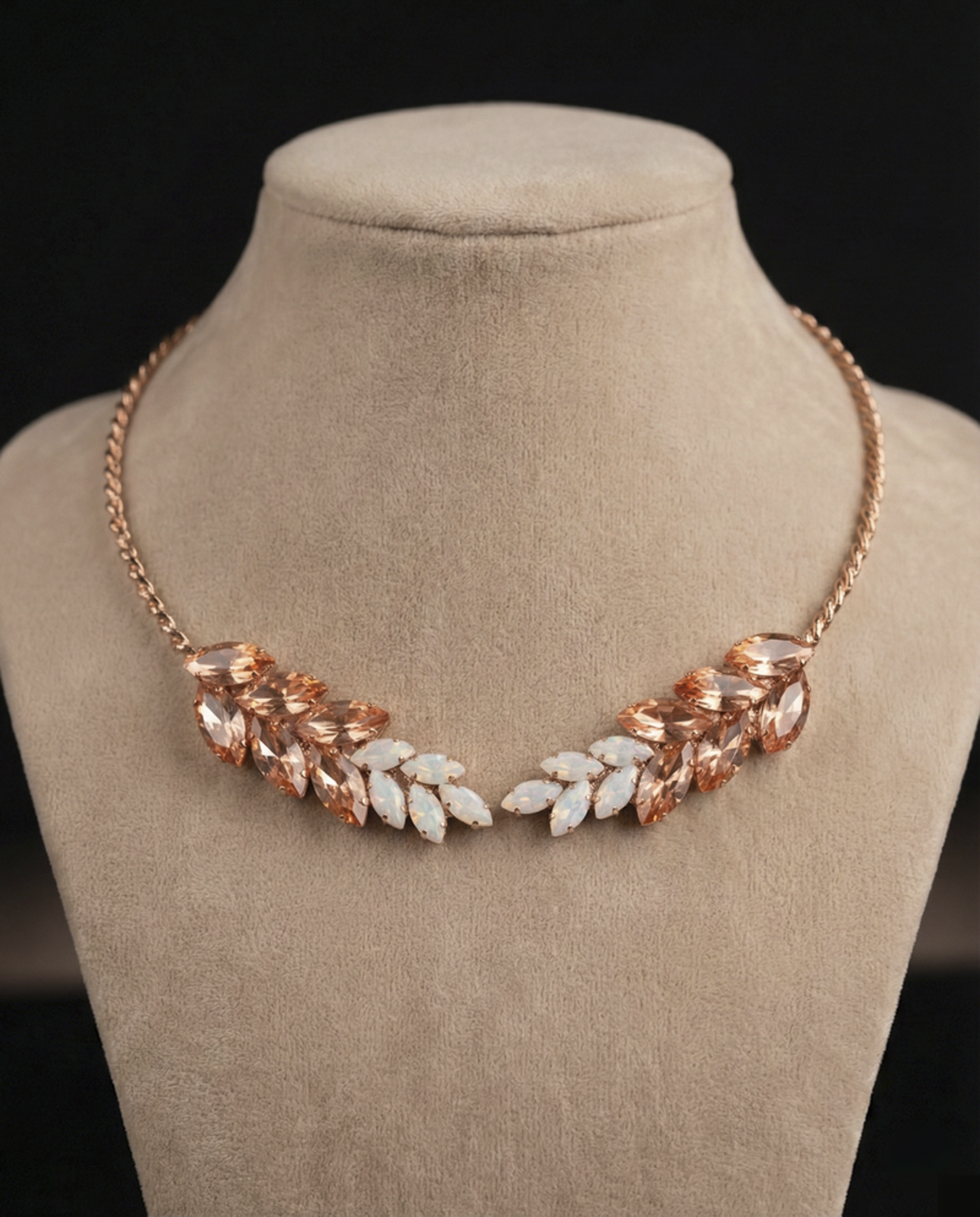 Auris collarino - Oro Rosa - PESCA BIANCO OPALE
