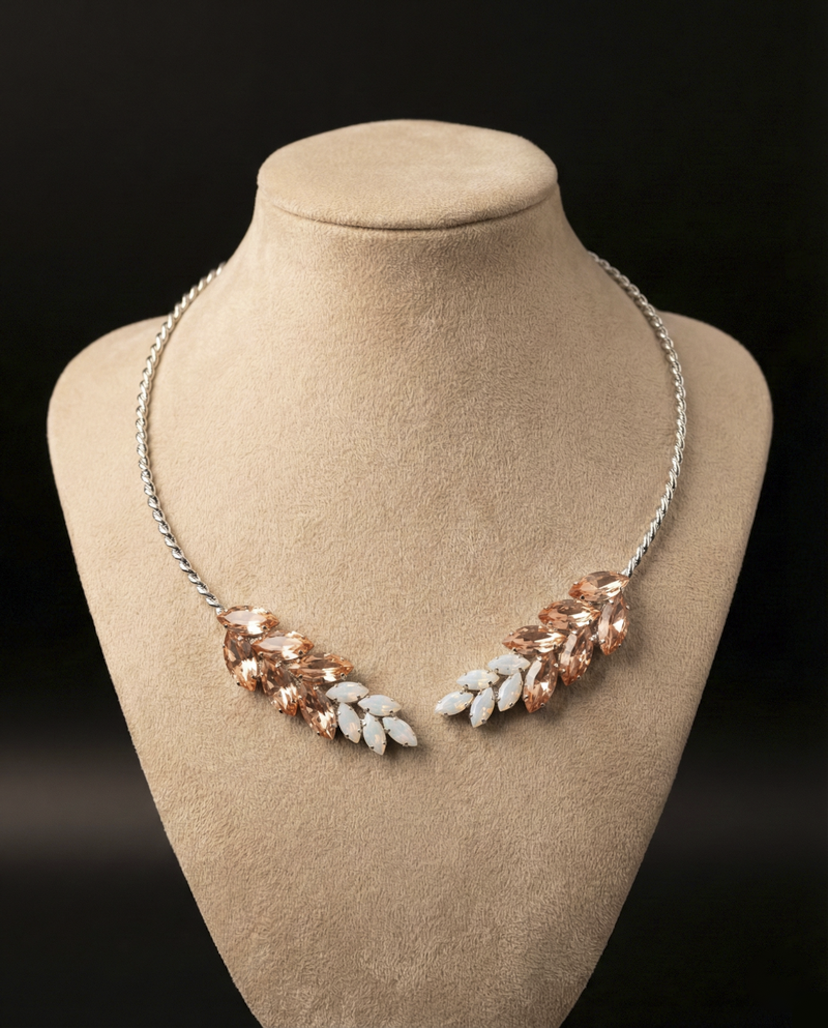 Auris collarino - Silver - PESCA BIANCO OPALE