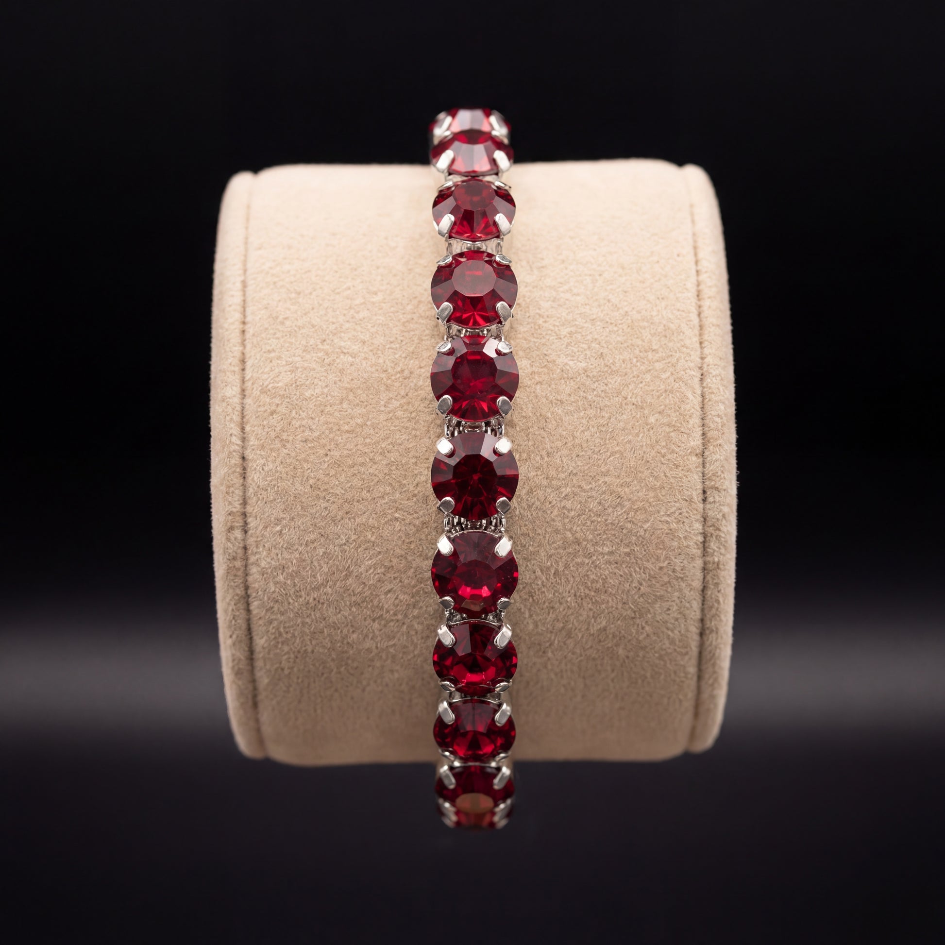Bracciale Tennis M - Argento - Rosso