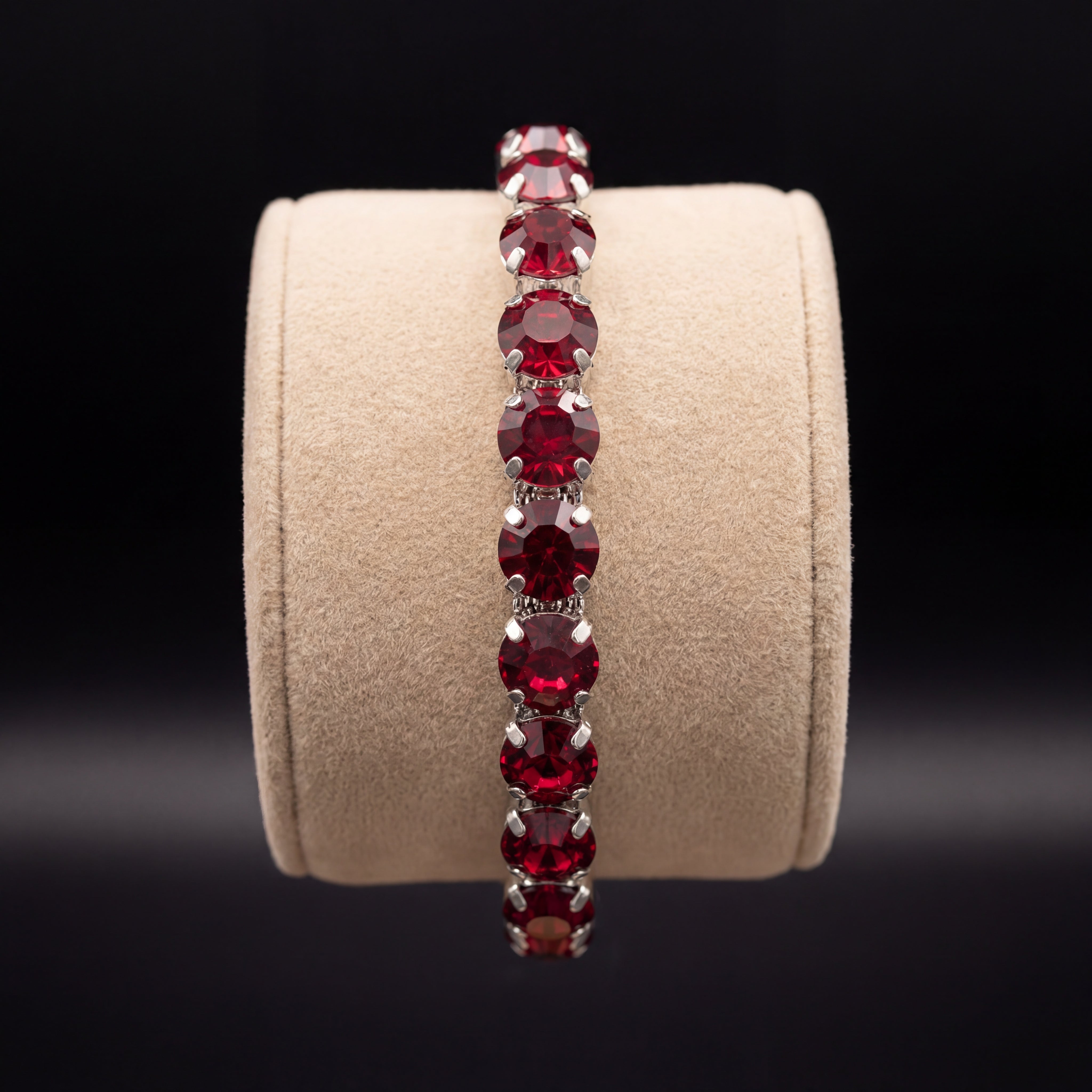 Bracciale Tennis M - Argento - Rosso