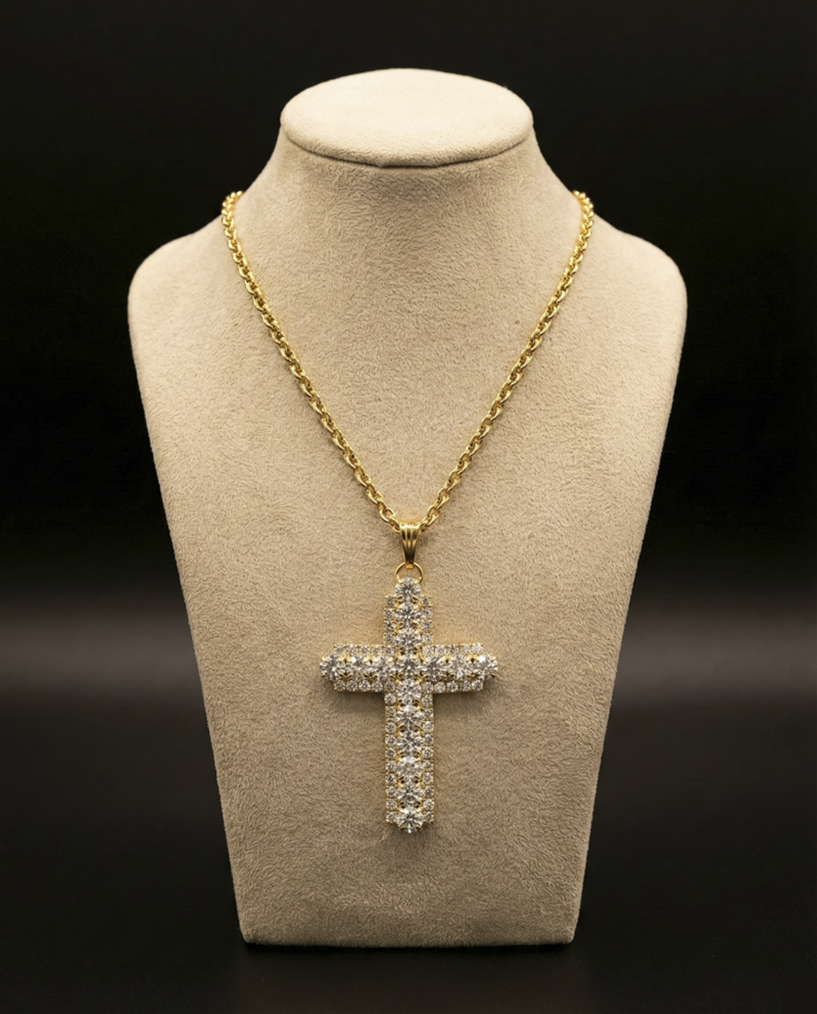 Croce strass - Oro Giallo - GOLD