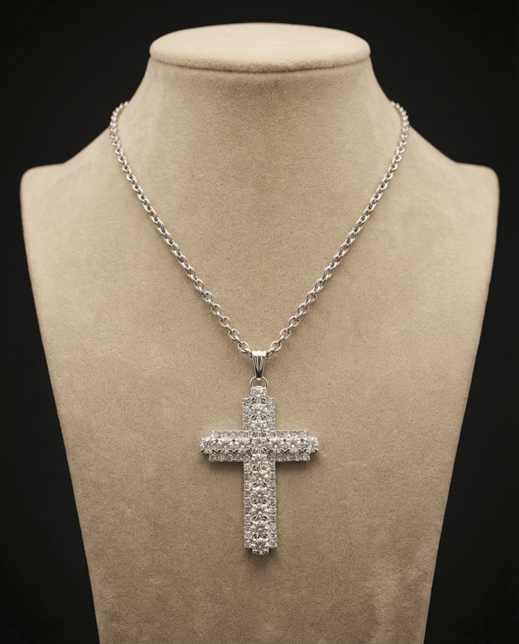 Croce strass - Silver - CRYSTAL