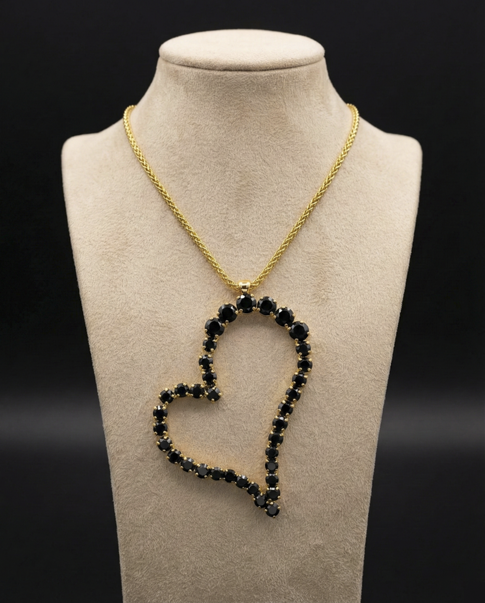 Cuore collana - Oro Giallo - Black