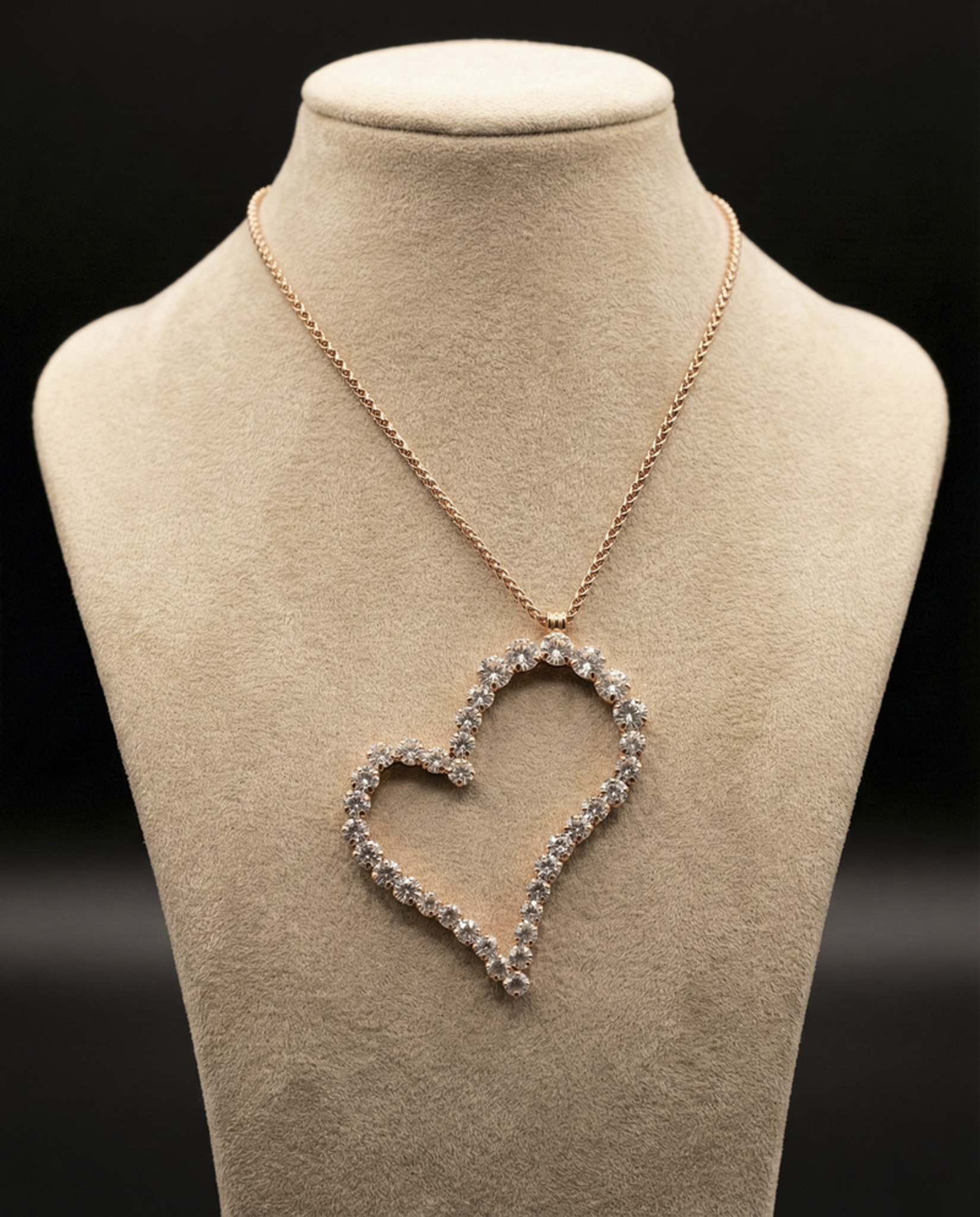 Cuore collana - Oro Rosa - CRYSTAL