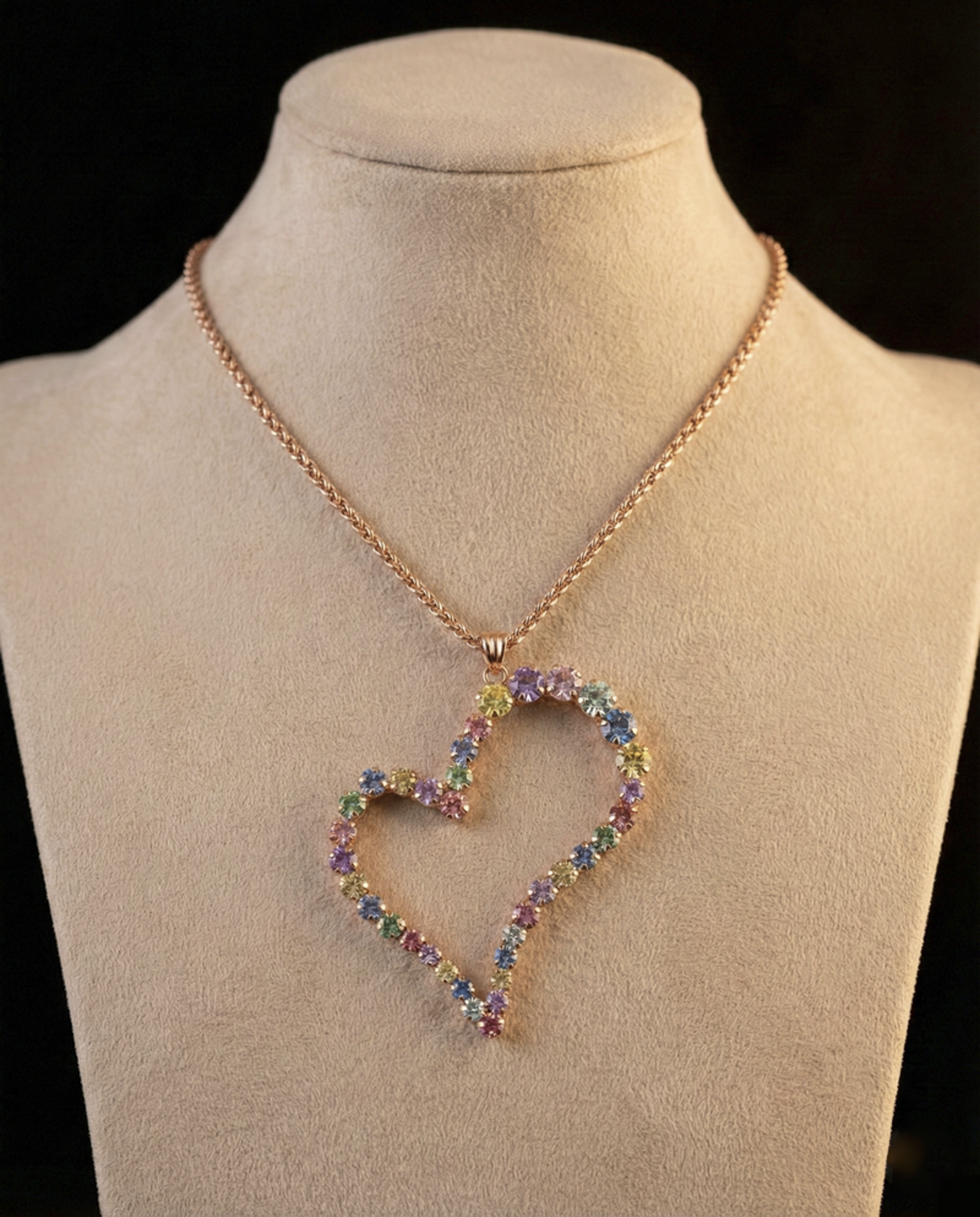 Cuore collana - Oro Rosa - MULTICOLOR