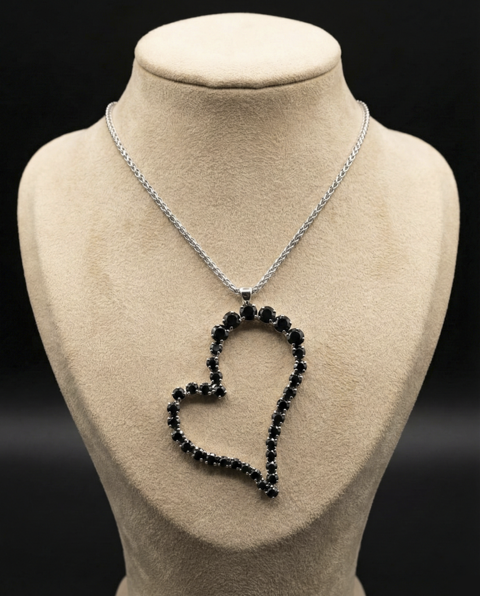 Cuore collana - Silver - Black