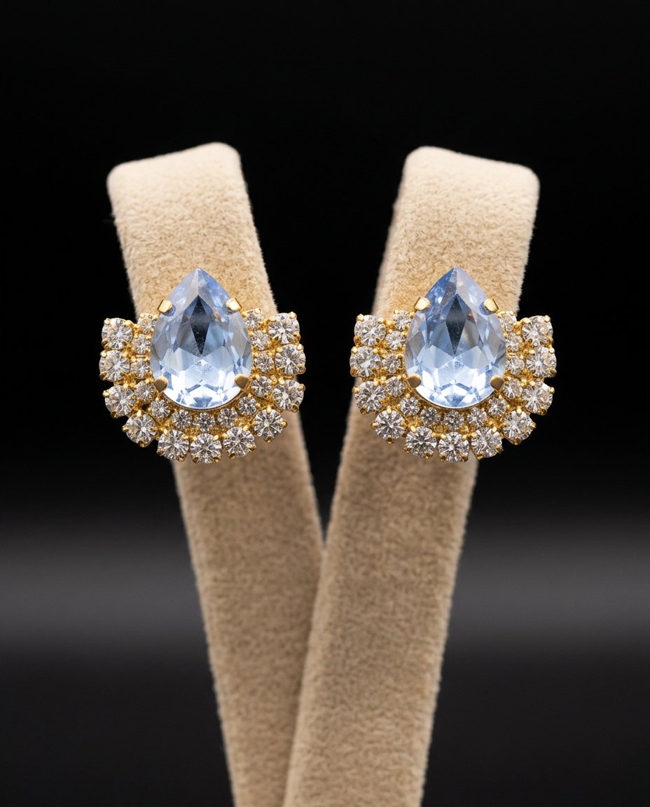 Eira orecchini ORO GIALLO AZZURRO POLVERE CRYSTAL