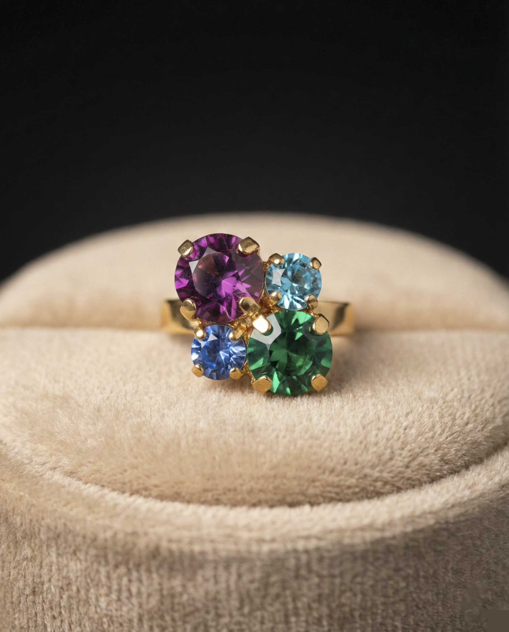 Elara anello - Oro Giallo - AMETISTA, VERDE SMERALDO, ZAFFIRO, TURCHESE