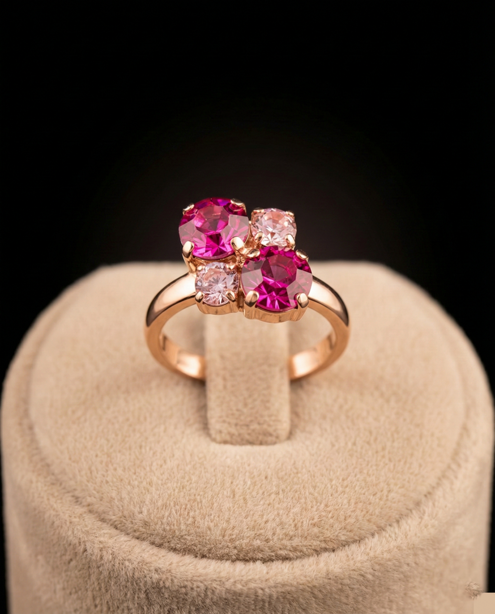 Elara anello - Oro Rosa - FUXIA, ROSA CHIARO