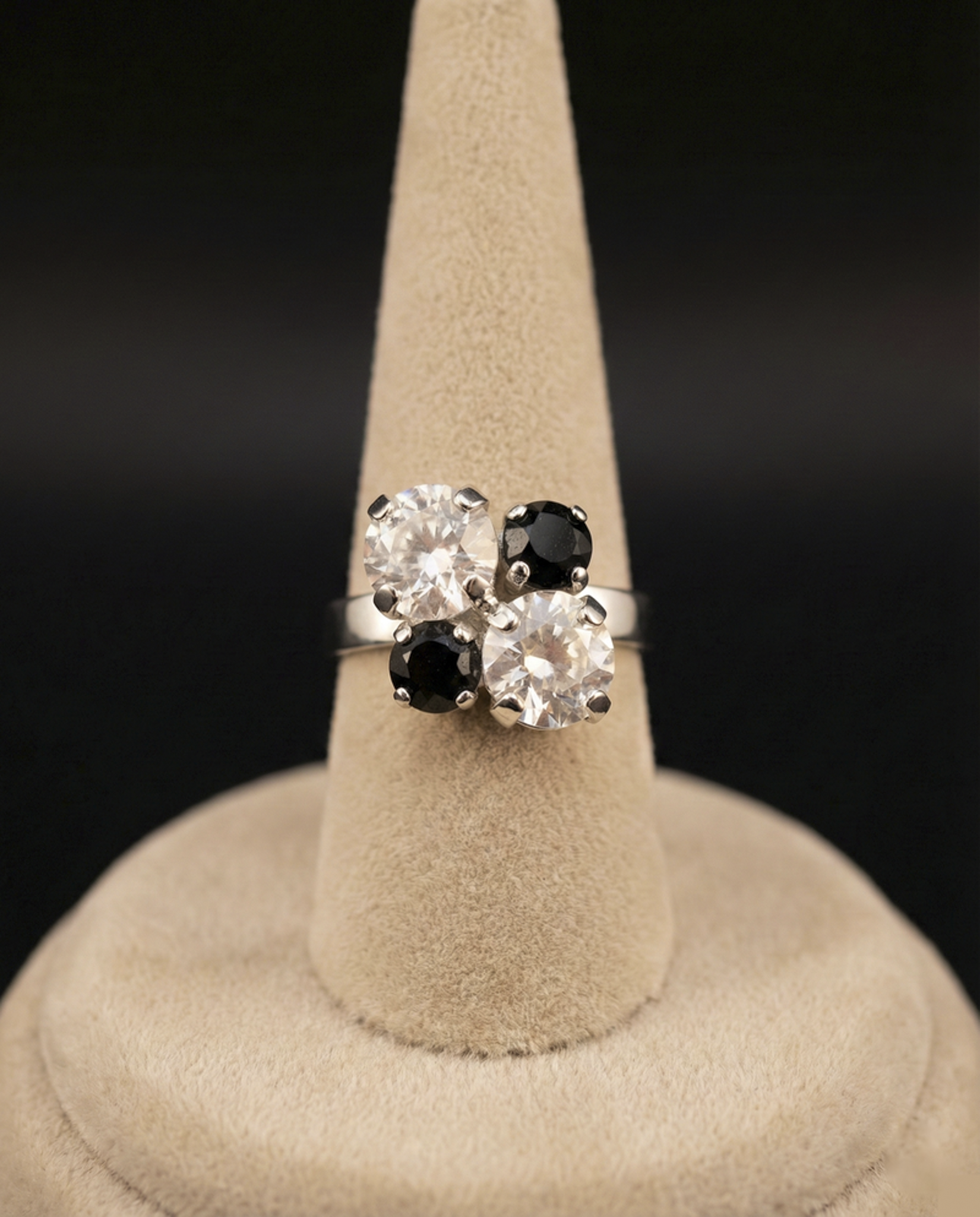 Elara anello - Silver - CRYSTAL NERO