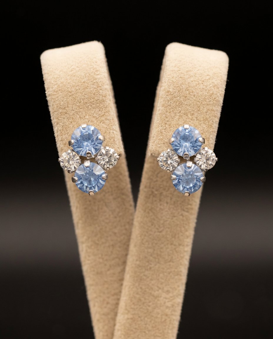 Elara orecchini ARGENTO AZZURRO POLVERE + CRYSTAL