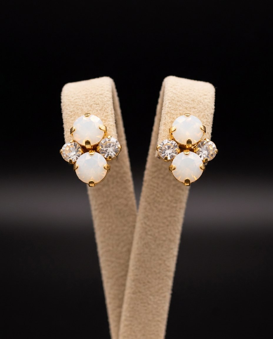 Elara orecchini ORO GIALLO BIANCO OPALE+ CRYSTAL