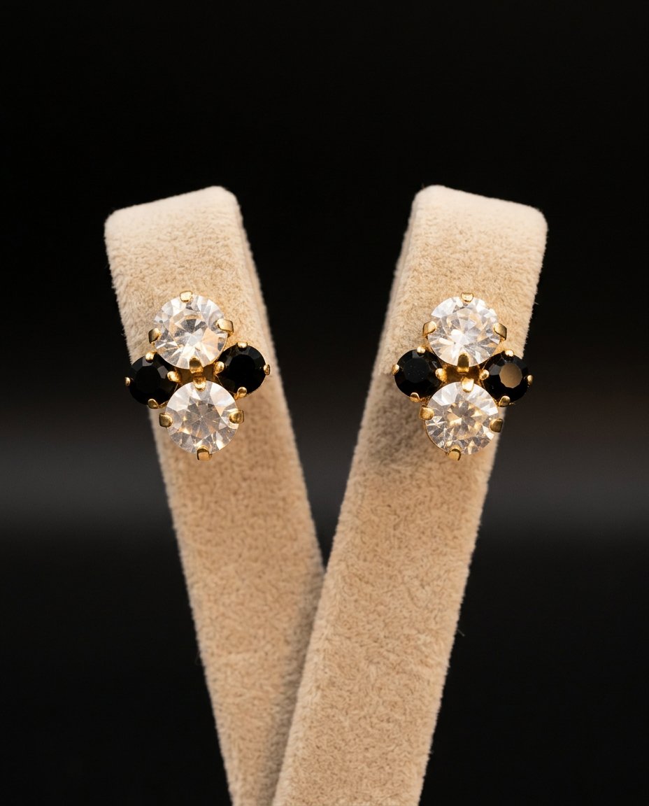 Elara orecchini ORO GIALLO CRYSTAL NERO