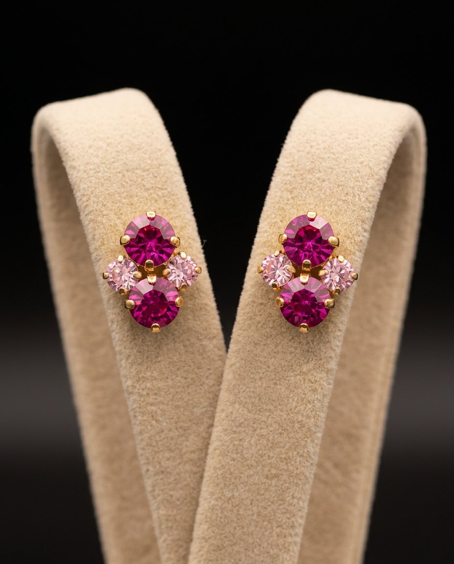 Elara orecchini ORO GIALLO FUXIA + ROSA CHIARO