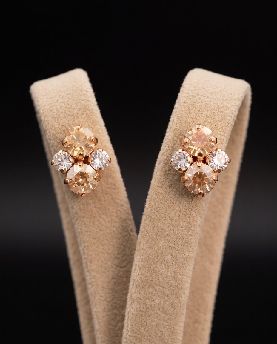 Elara orecchini ORO ROSA CRYSTAL + GOLD