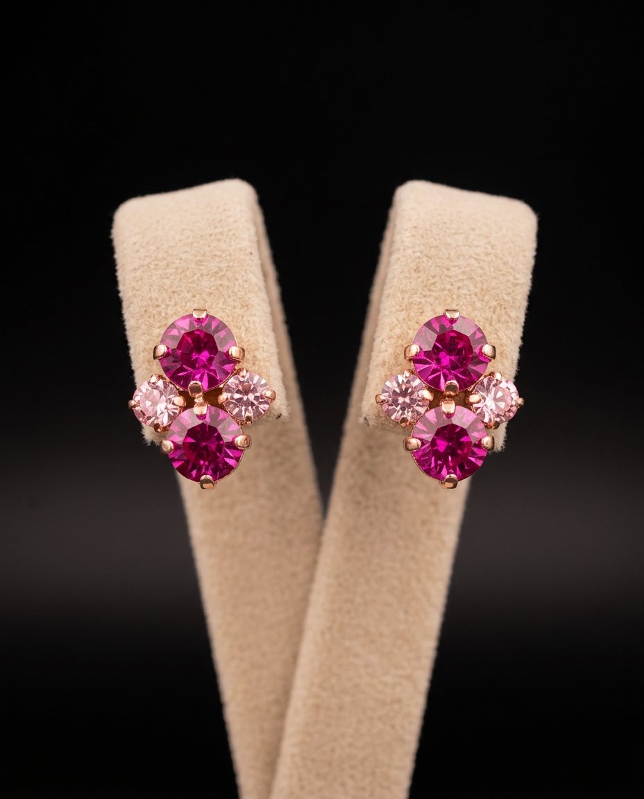 Elara orecchini ORO ROSA FUXIA + ROSA CHIARO
