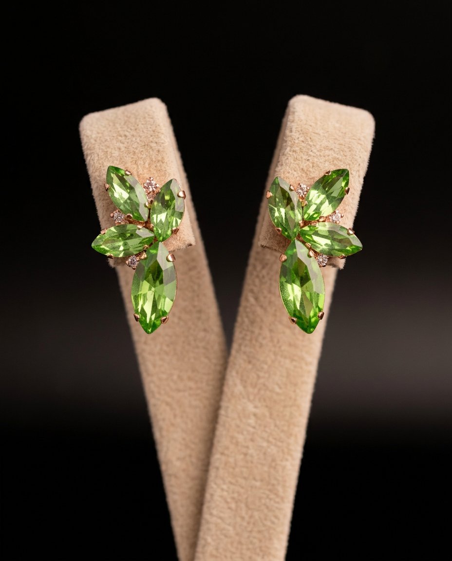 Elisia orecchini ORO ROSA VERDE PERIDOT