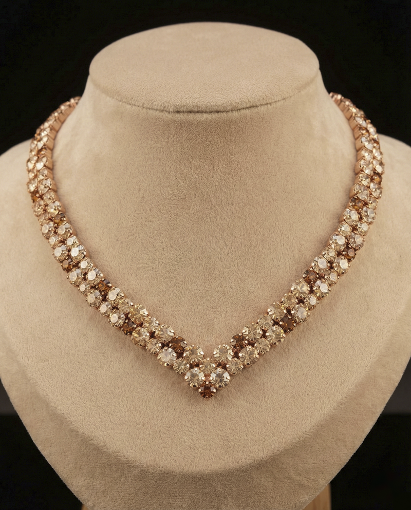 Eris collana - Oro Rosa - gold + topazio scuro