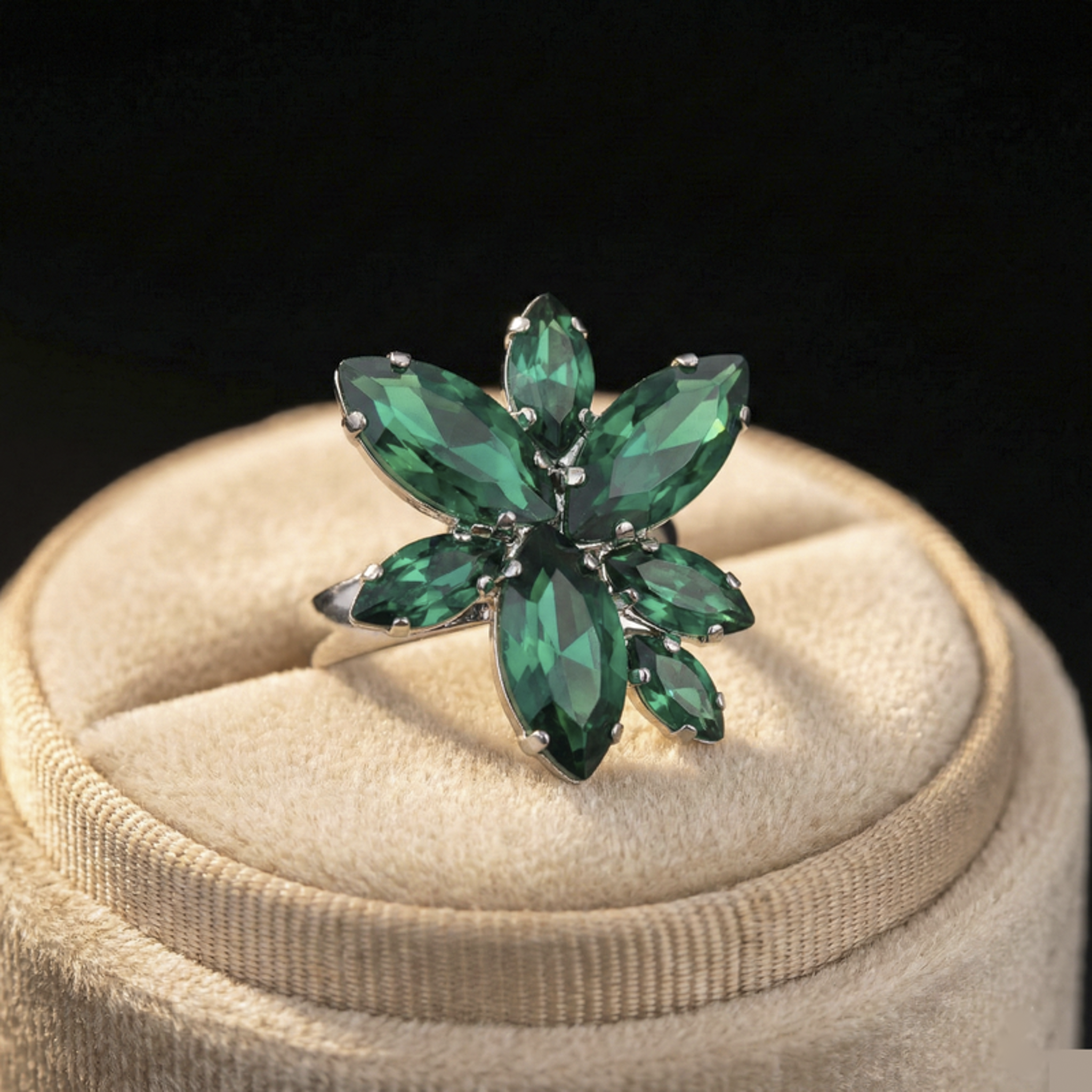Flos anello - Silver - VERDE SMERALDO
