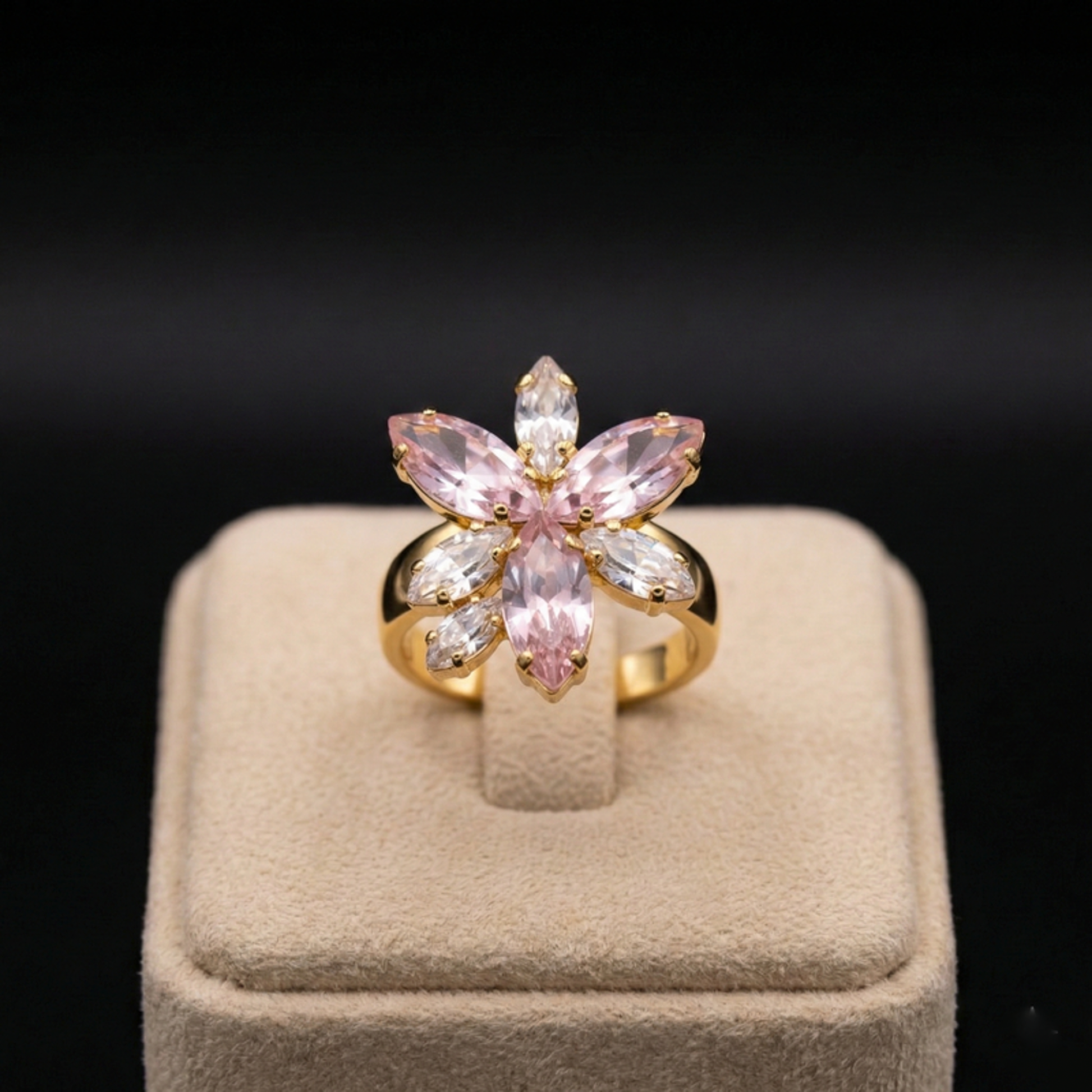 Flos anello - Oro Giallo - CRYSTAL, ROSA CHIARO