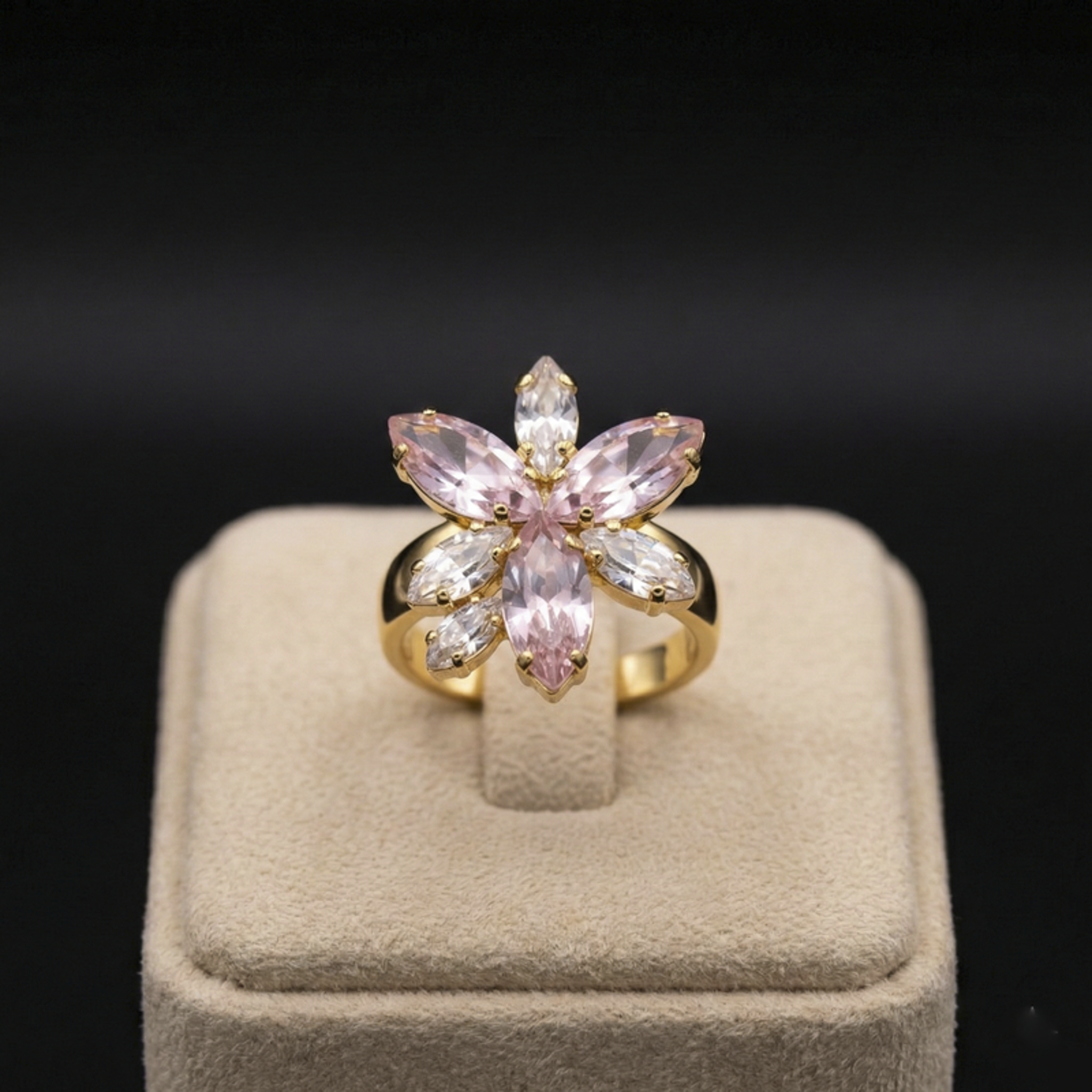 Flos anello - Oro Giallo - CRYSTAL, ROSA CHIARO