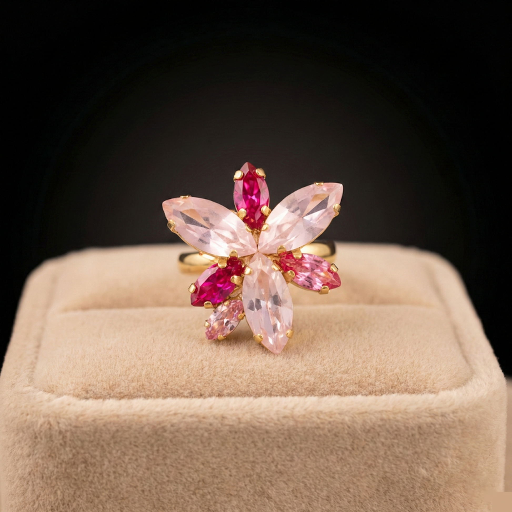Flos anello - Oro Giallo - FUXIA, ROSA, ROSA CHIARO