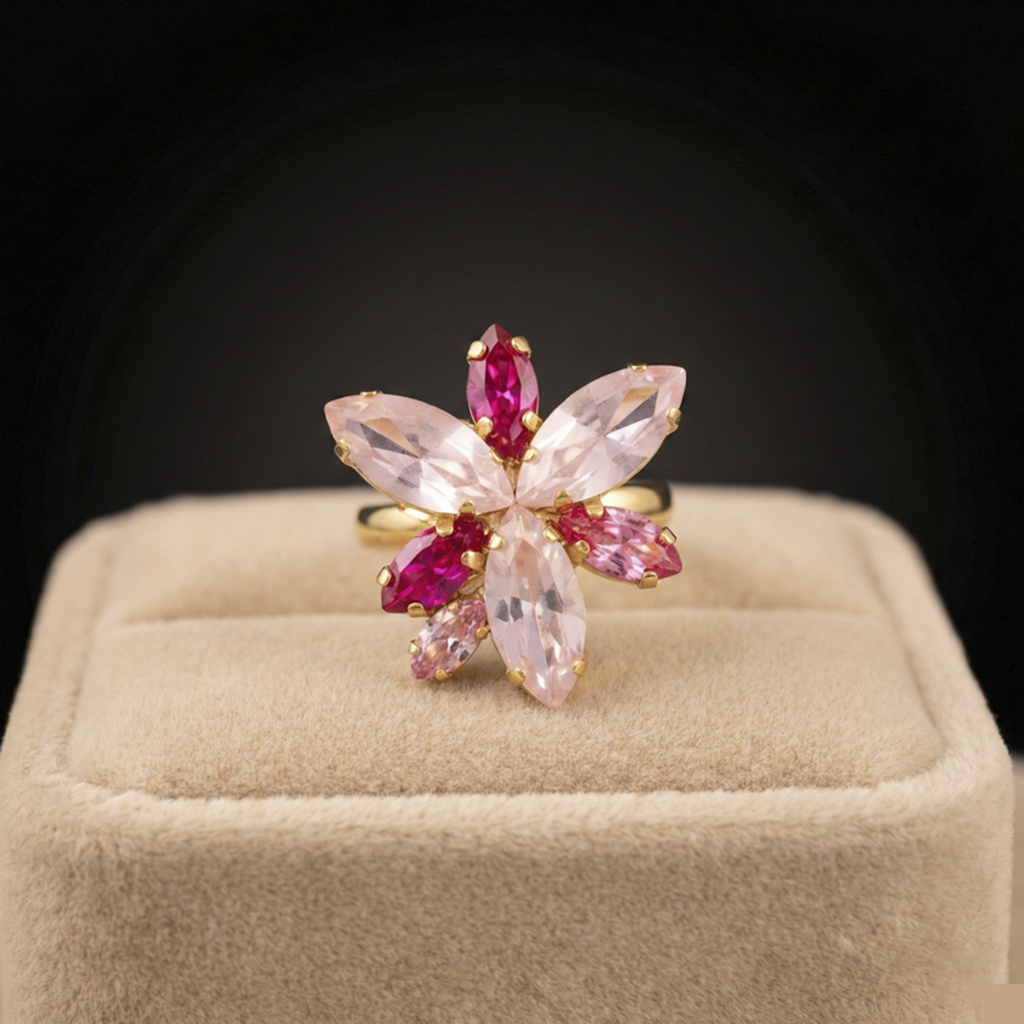 Flos anello - Oro Giallo - FUXIA, ROSA, ROSA CHIARO