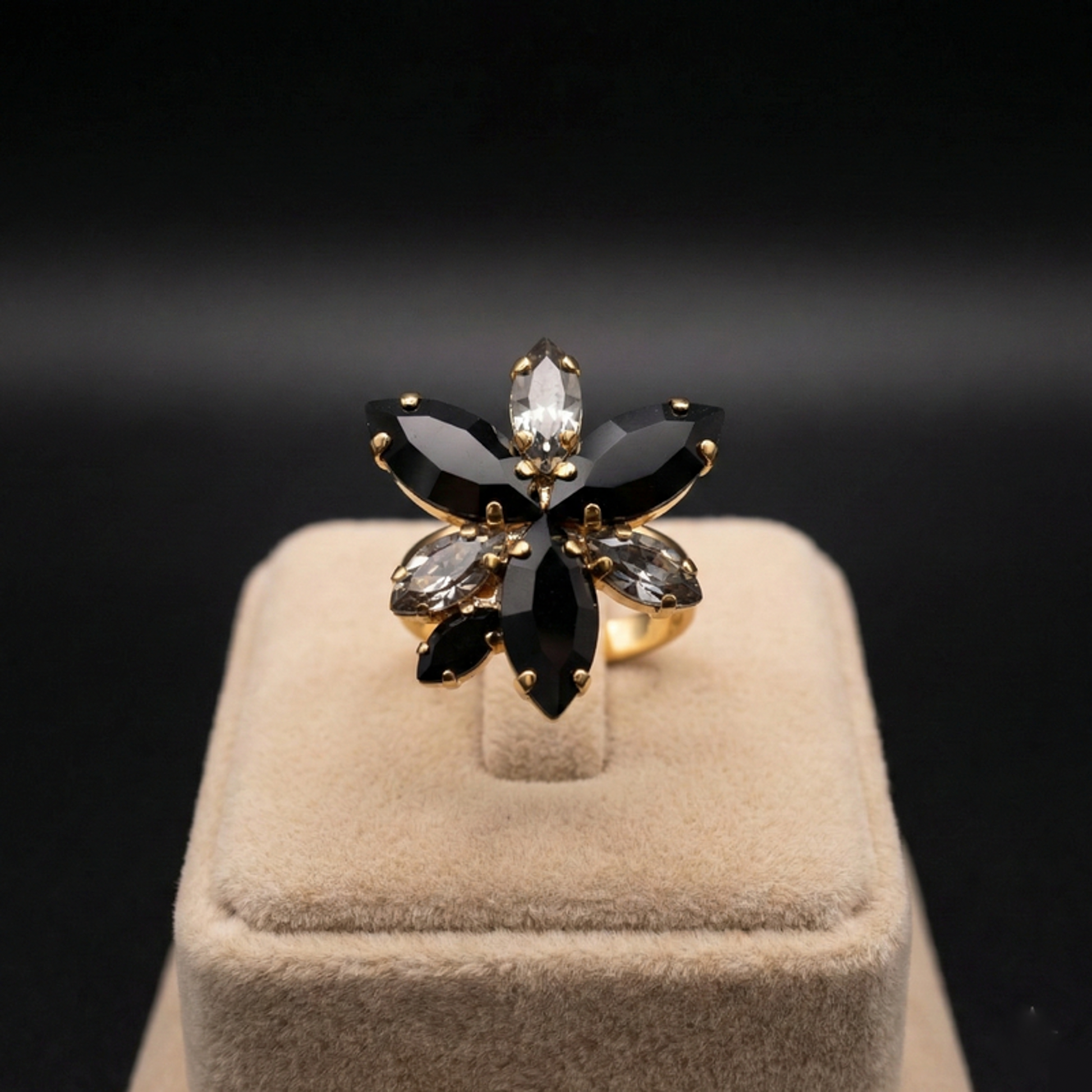 Flos anello - Oro Giallo - grigio, nero