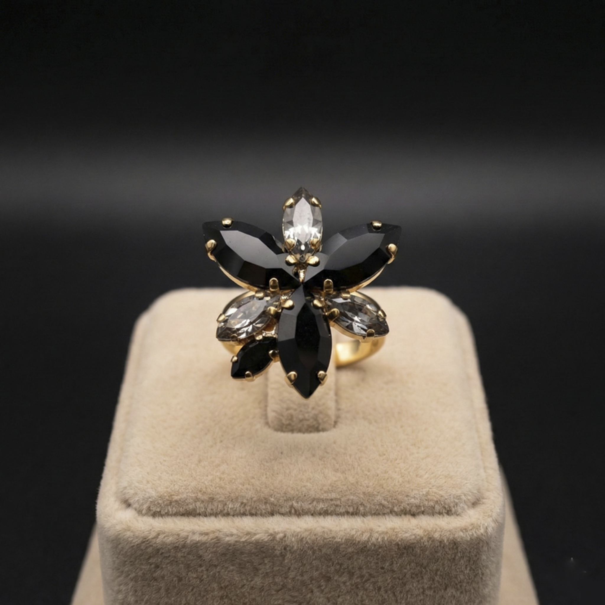 Flos anello - Oro Giallo - grigio, nero