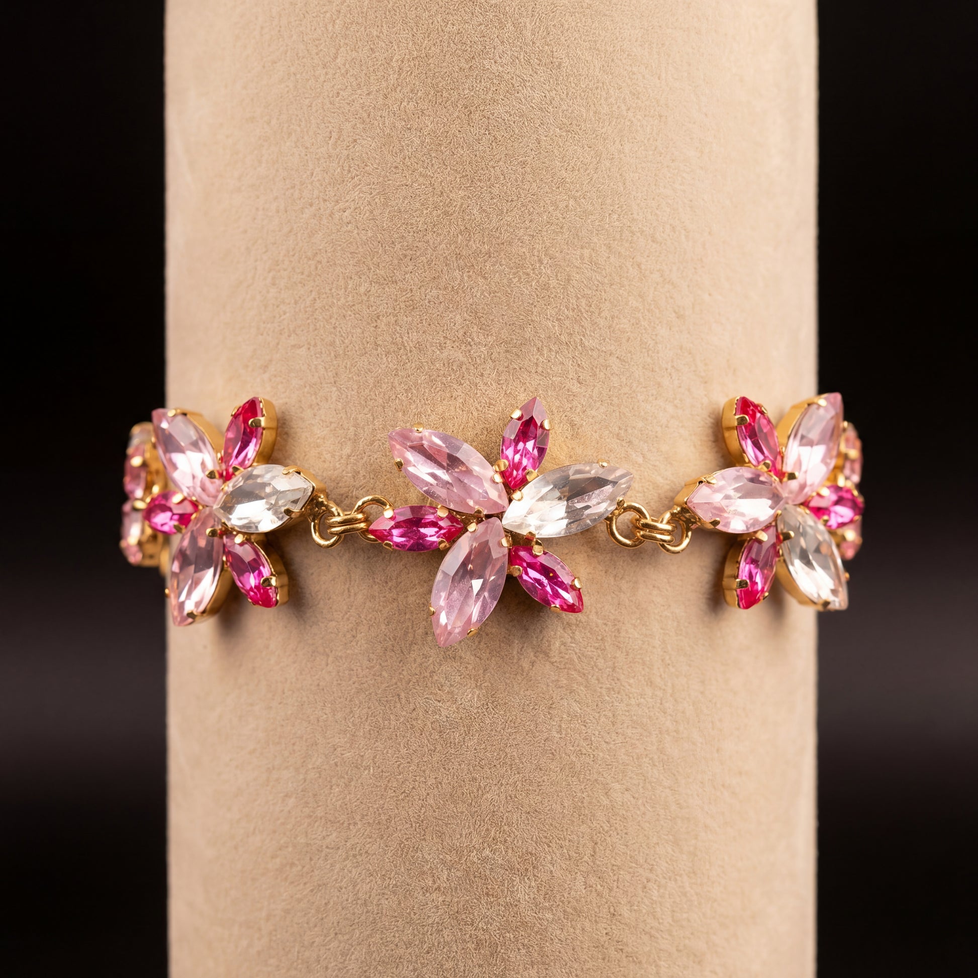 Flos bracciale - Oro Giallo - CRYSTAL + FUXIA CHIARO + ROSA CHIARO