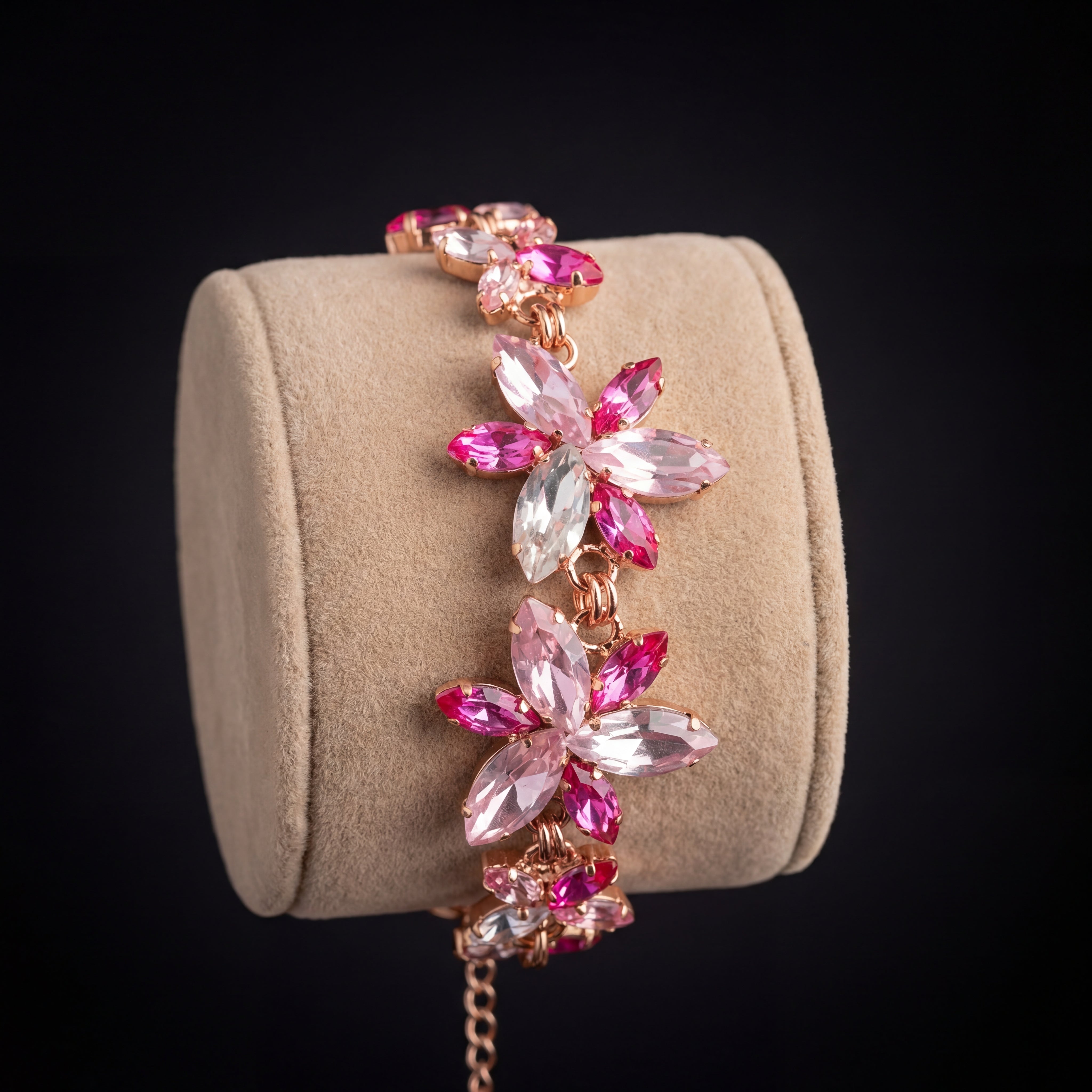 Flos bracciale - Oro Rosa - CRYSTAL + FUXIA CHIARO + ROSA CHIARO
