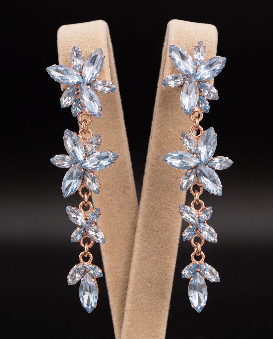 Flos orecchini pendenti ORO ROSA AZZURRO POLVERE