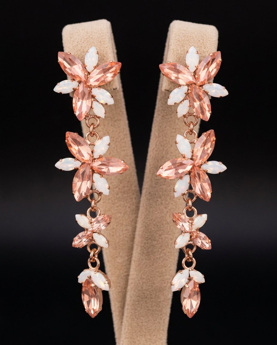 Flos orecchini pendenti ORO ROSA BIANCO OPALE PESCA