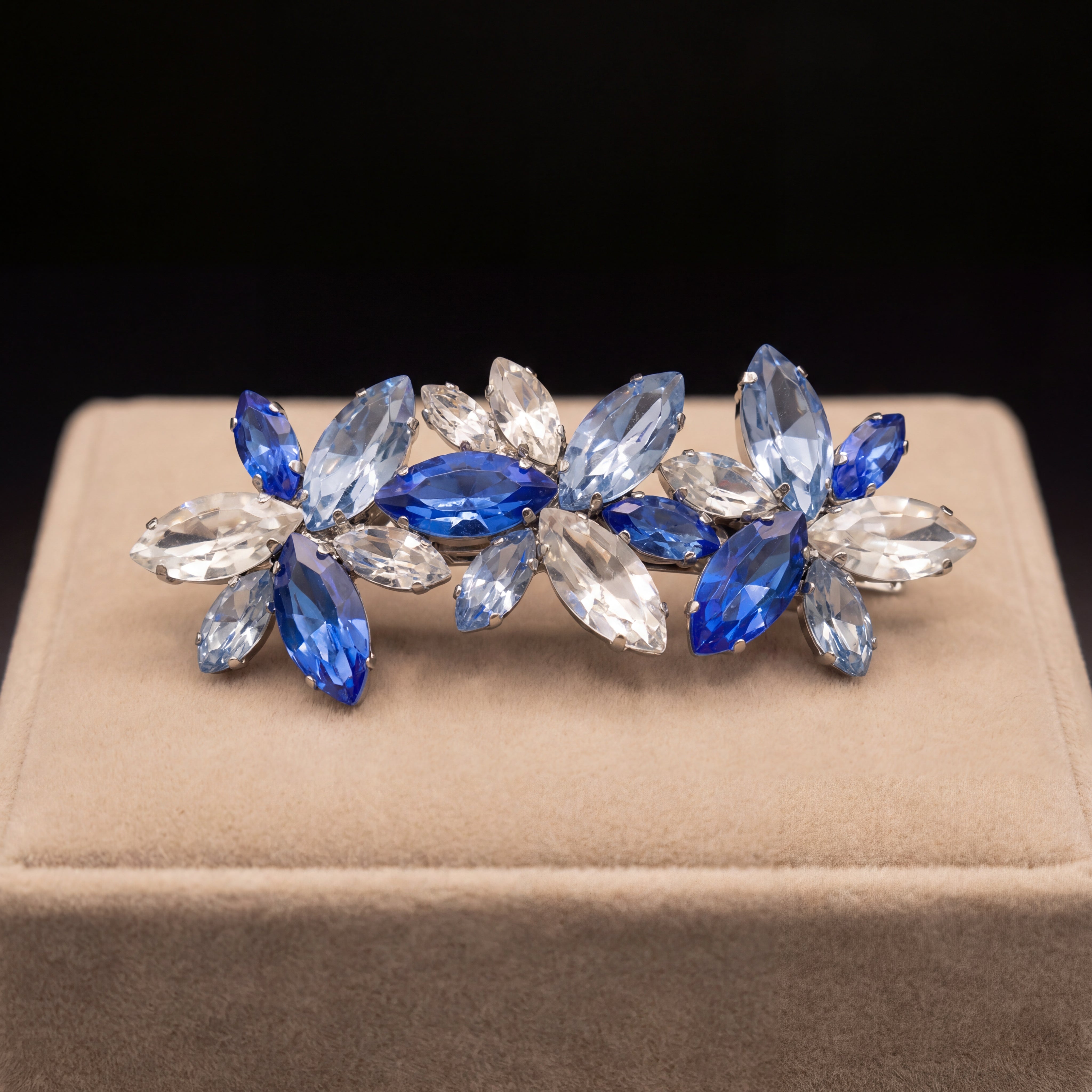Flos spilla - Argento - Azzurro Polvere Crystal Zaffiro