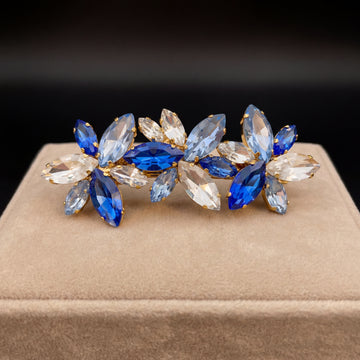 Flos spilla - Oro Giallo - Azzurro Polvere Crystal Zaffiro