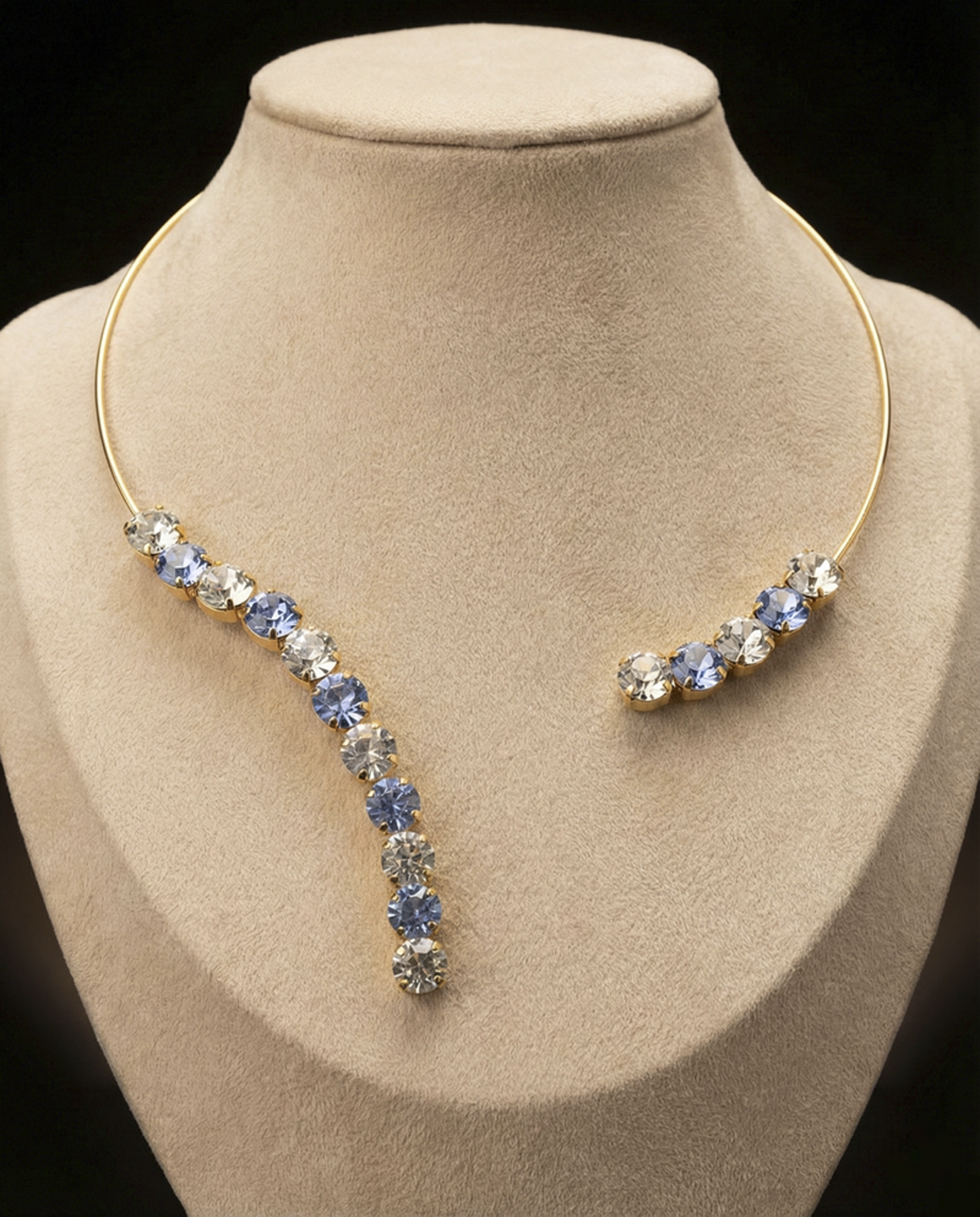 Freya collarino - Oro Giallo - AZZURRO POLVERE CRYSTAL