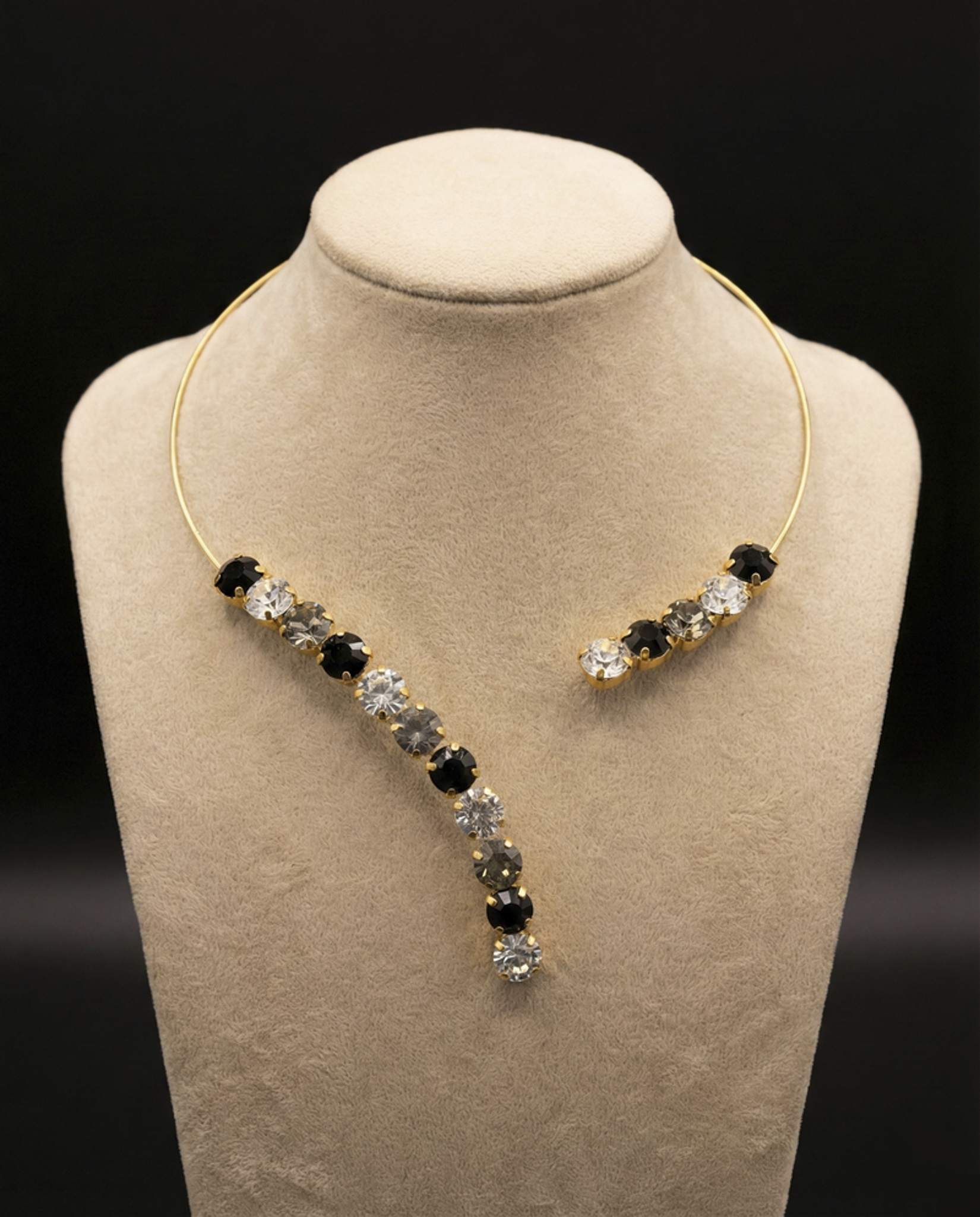Freya collarino - Oro Giallo - CRYSTAL, GRIGIO, NERO