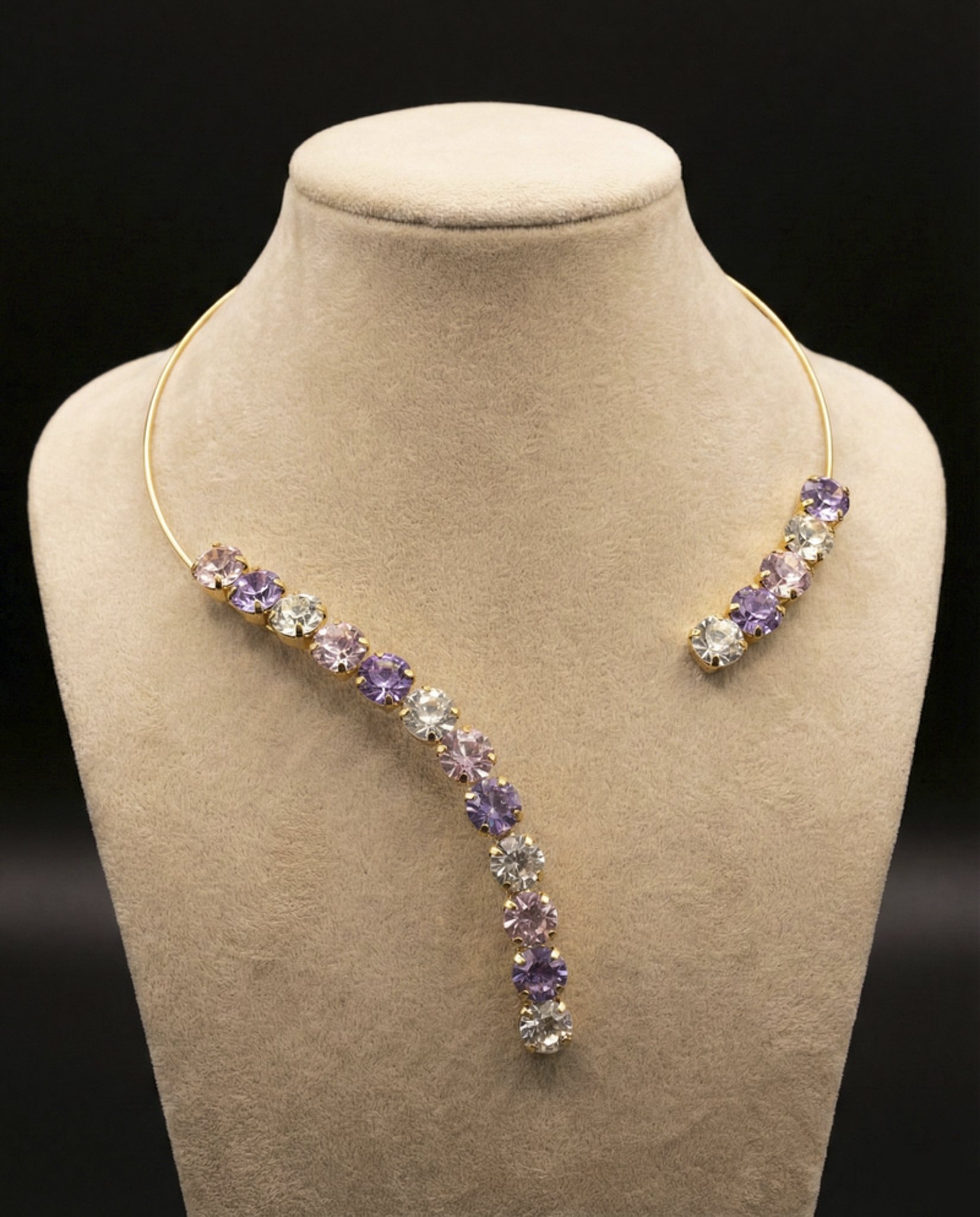 Freya collarino - Oro Giallo - CRYSTAL, ROSA CHIARO, VIOLET