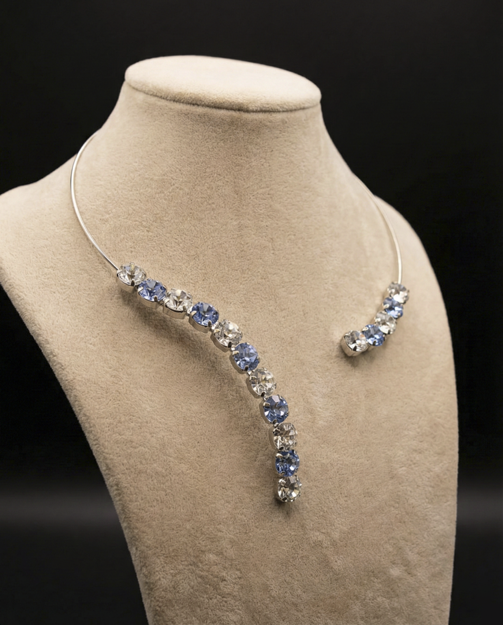 Freya collarino - Silver - AZZURRO POLVERE CRYSTAL
