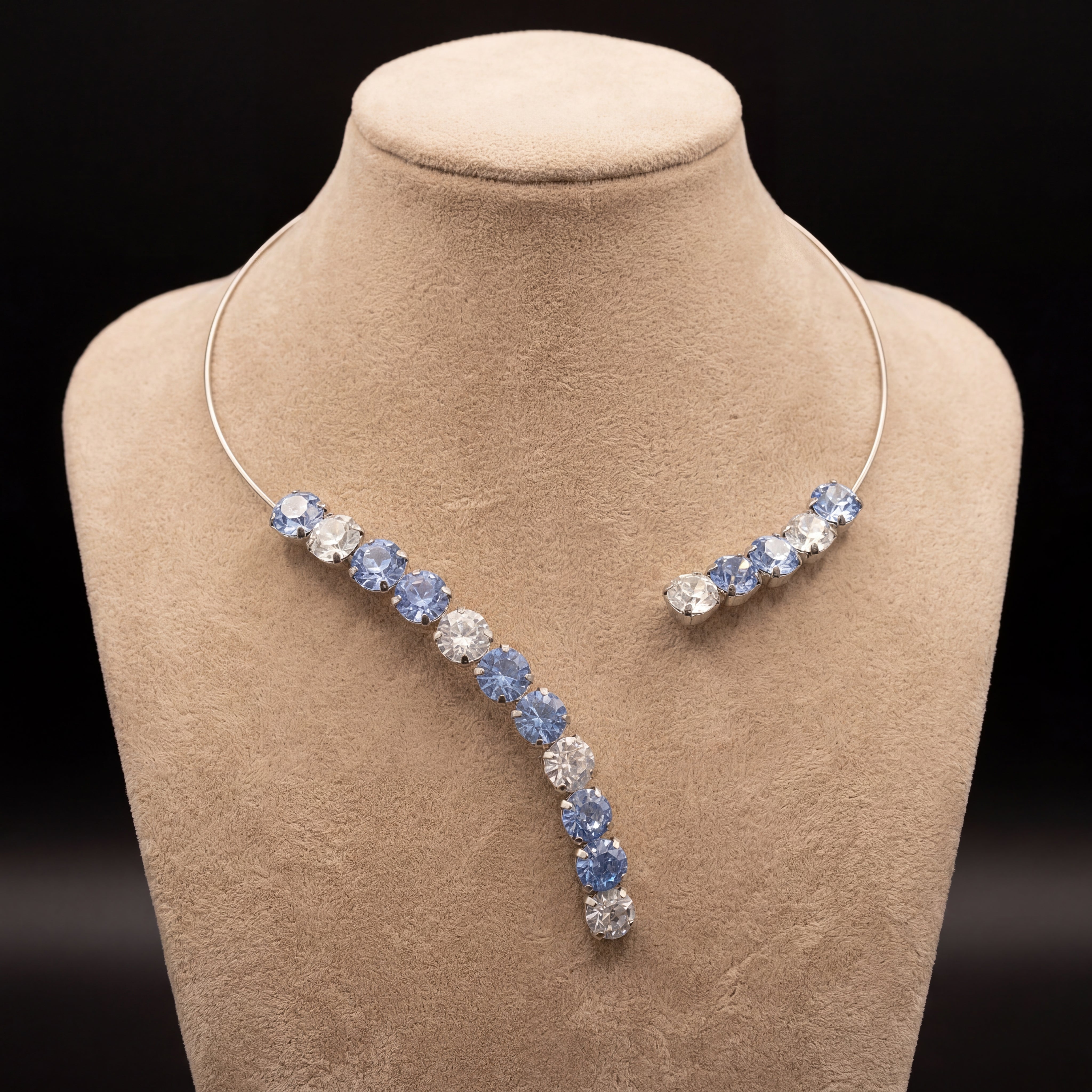 Freya collarino - Argento - AZZURRO POLVERE + CRYSTAL - VARIANTE 4