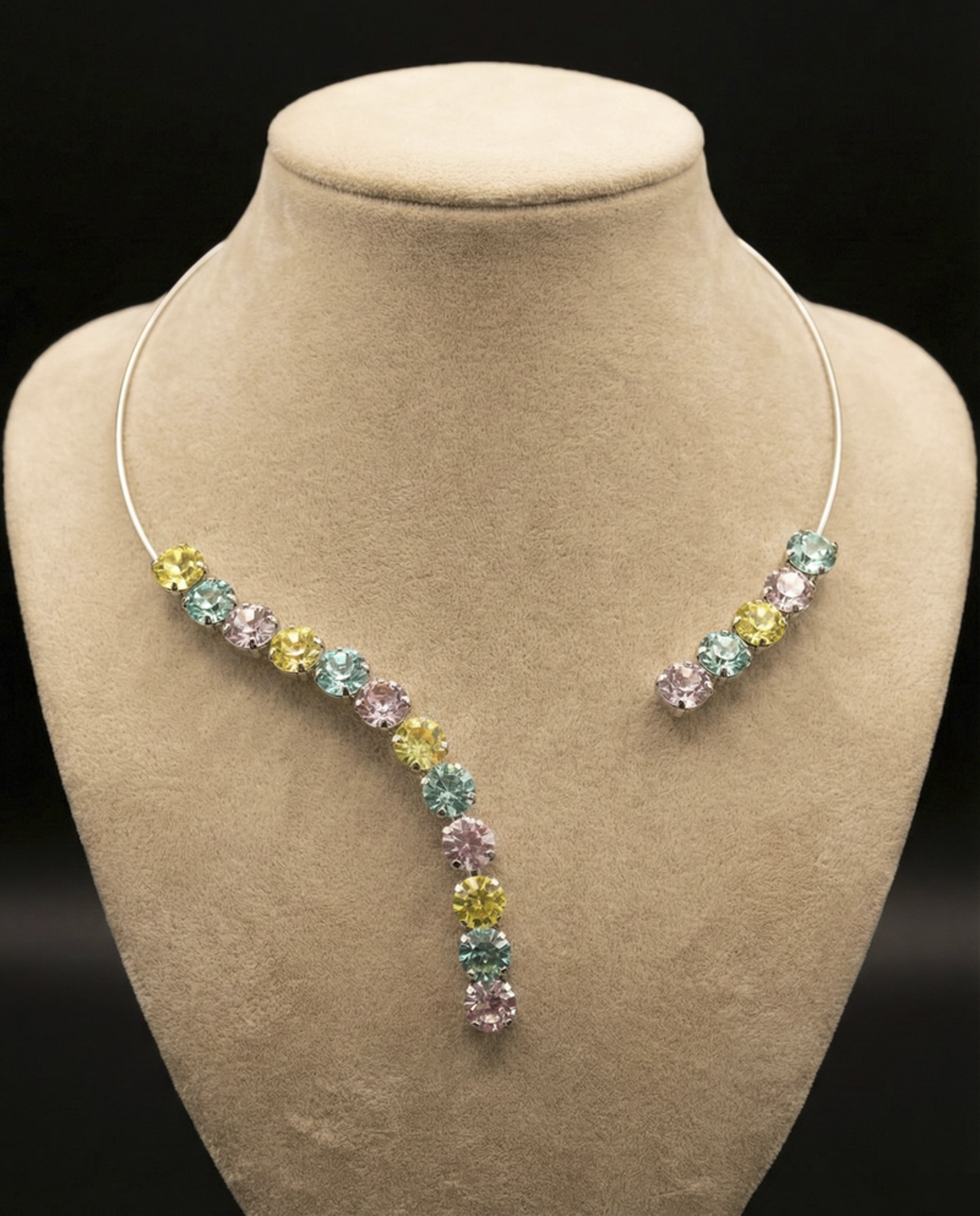 Freya collarino - Silver - CRISOLITE, GIALLO, ROSA CHIARO